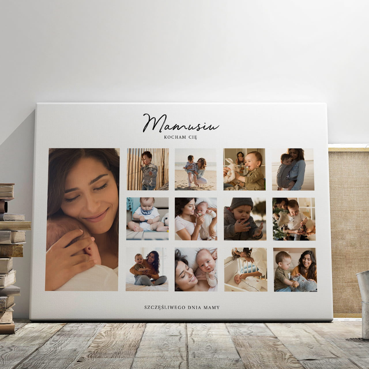 Kolaż zdjęć na płótnie na Dzień Matki 100x70 cm prezent na dzień matki obrazek na dzień mamy