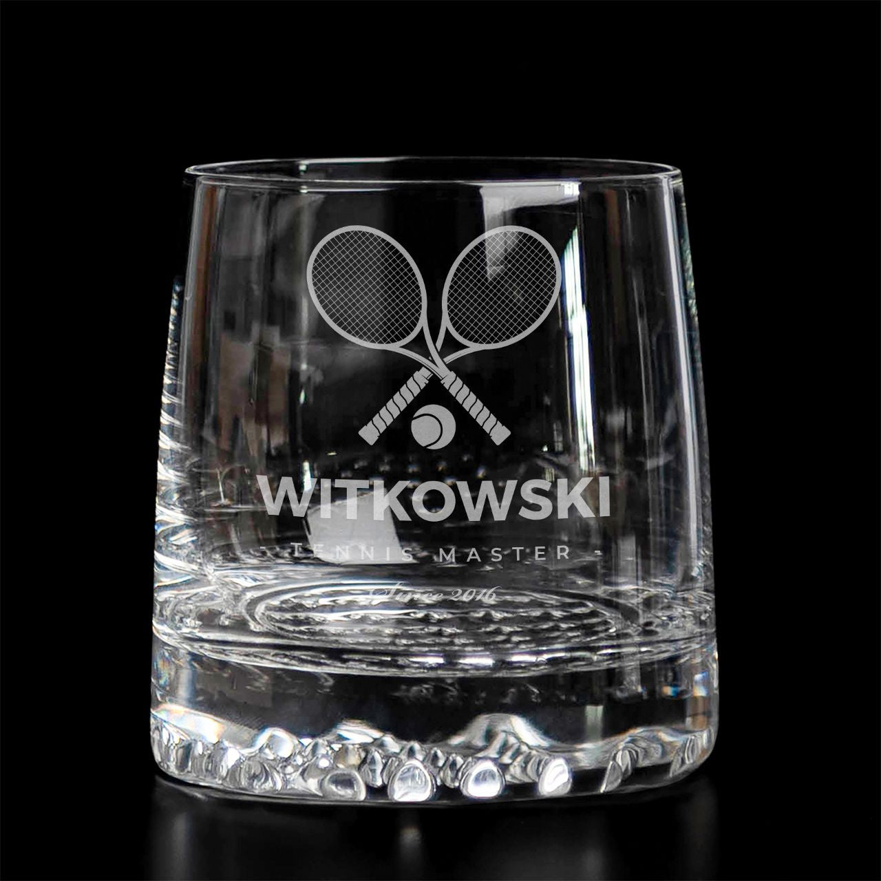 Grawerowana szklanka do whiskey dla tenisisty