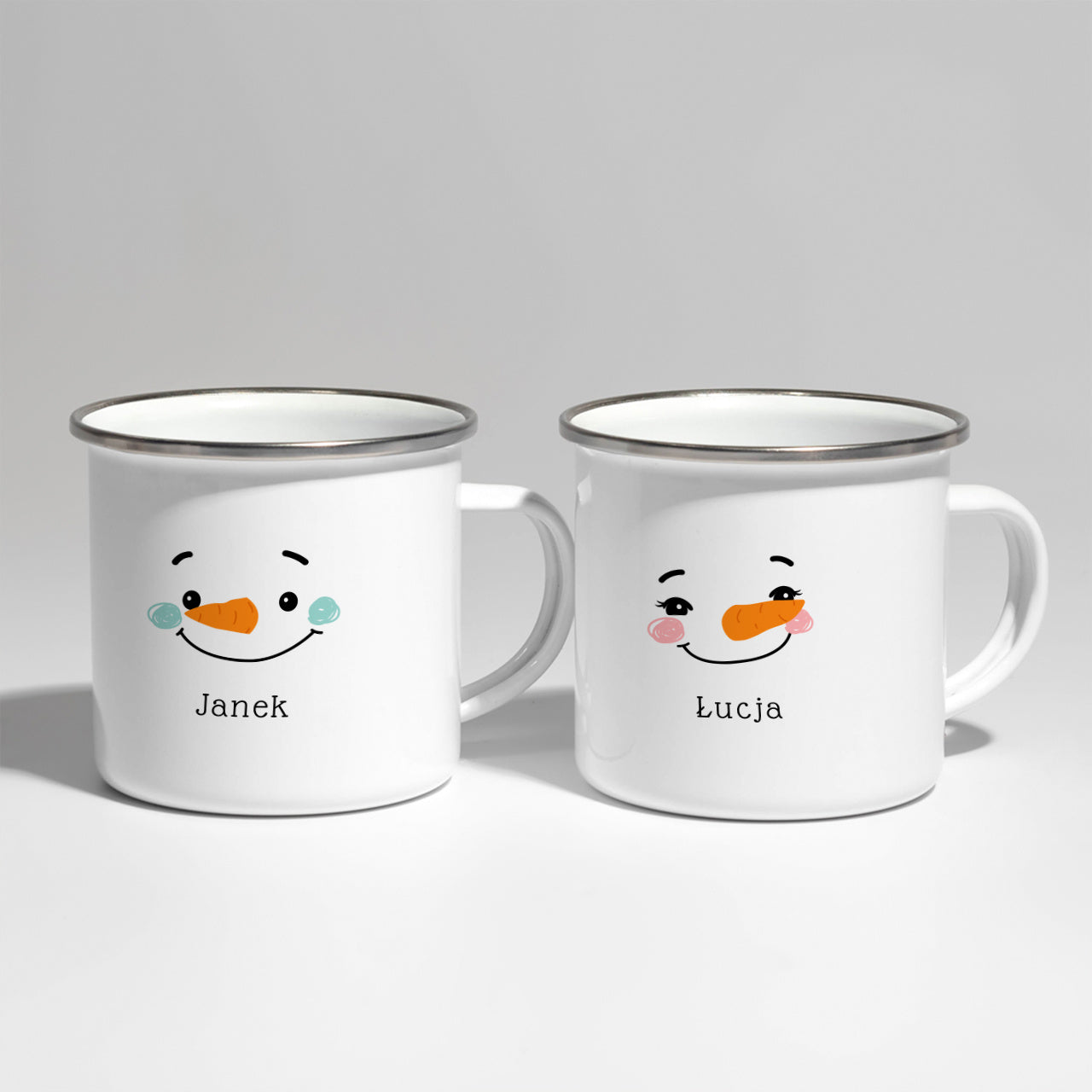 Zestaw kubków świątecznych - bałwanki personalizowane kubki świąteczne dla dzieci