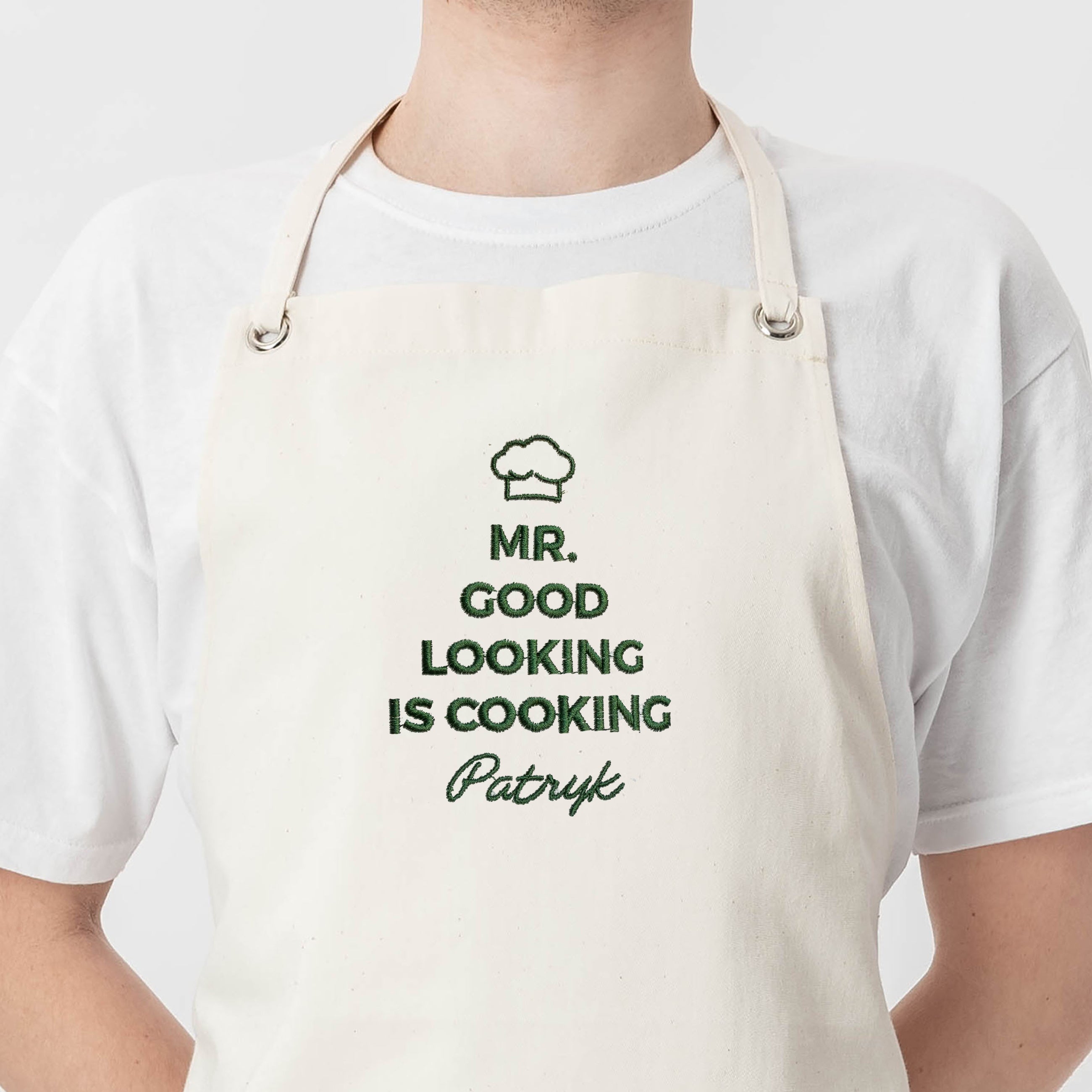 Haftowany fartuch - prezent dla męża fartuch personalizowany prezent dla męża prezent dla kucharza prezent na rocznicę ślubu