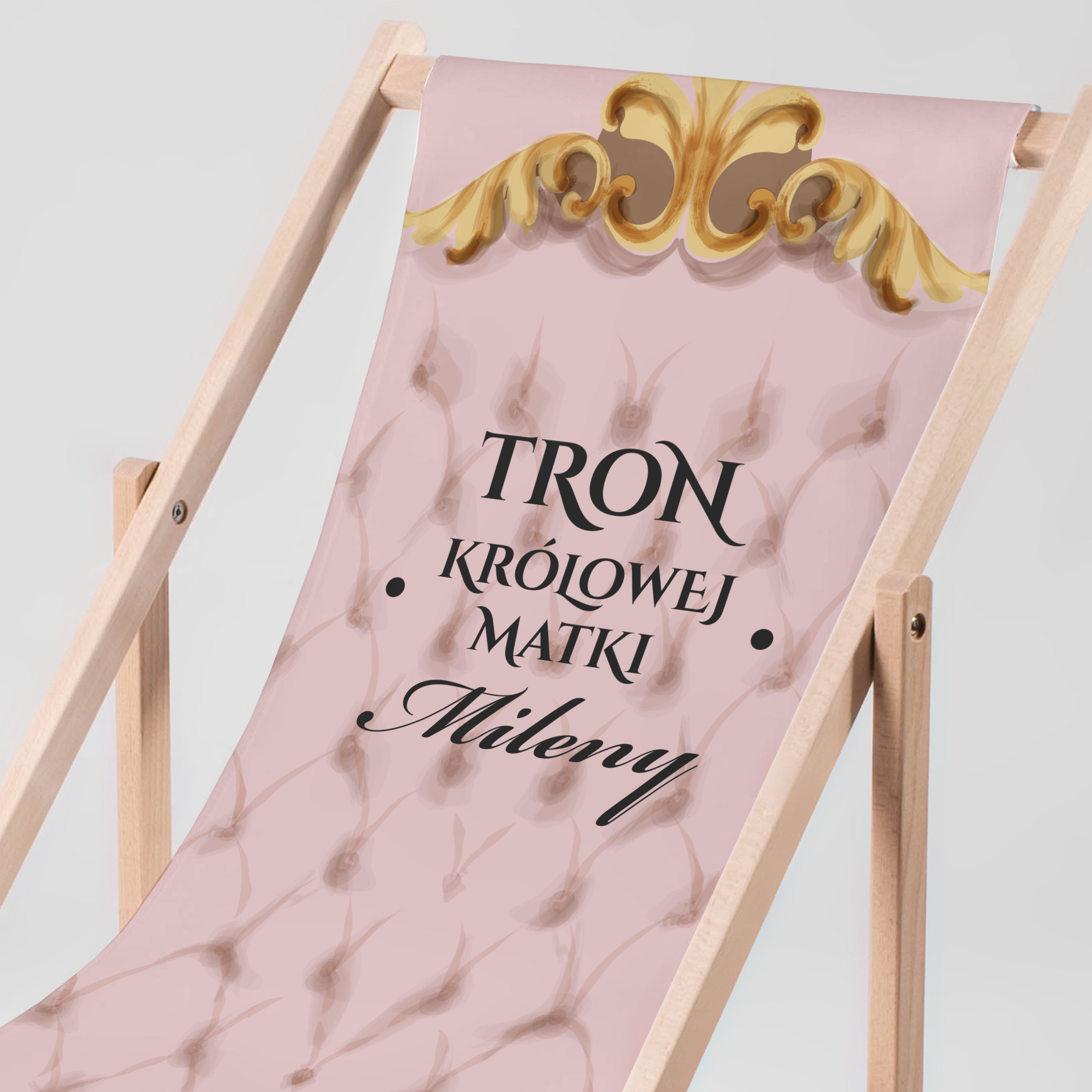 Leżak personalizowany dla mamy - Tron Królowej prezent na dzień mamy personalizowany leżak