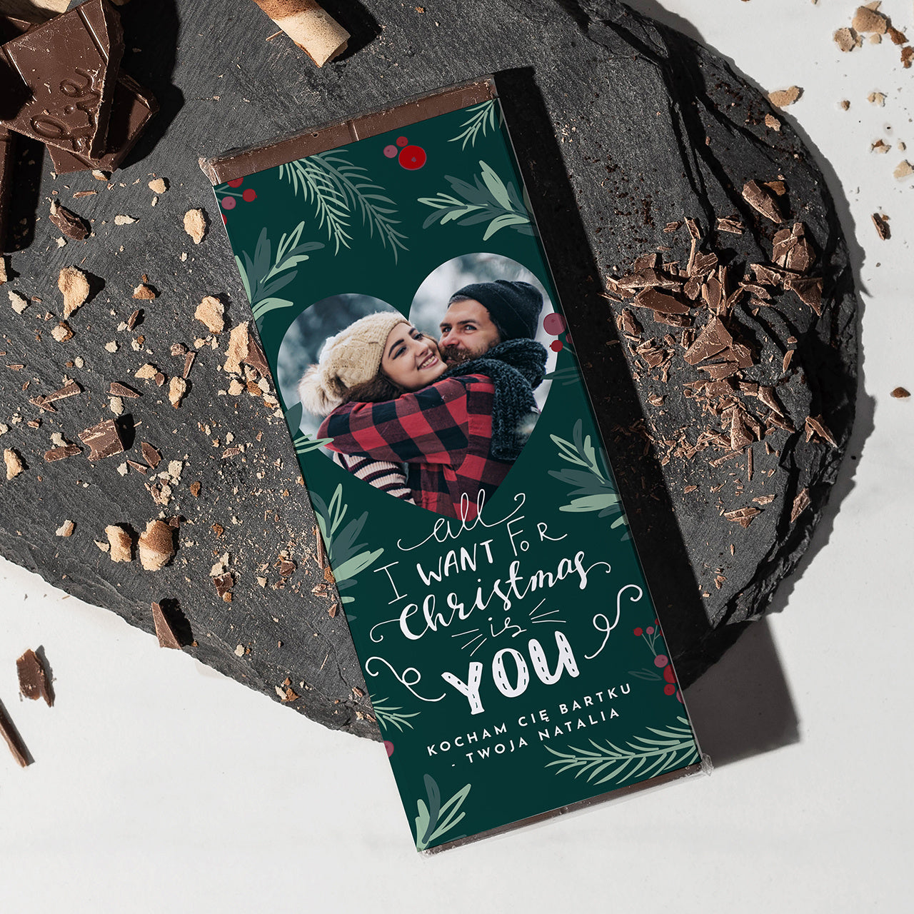Czekolada świąteczna ze zdjęciem - prezent na święta dla ukochanego prezent na święta dla niego dla niej