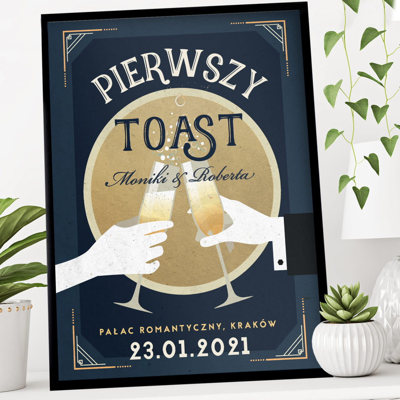 Ślubny plakat - toast dla młodej pary prezent na ślub prezent ślubny personalizowany plakat plakat na ślub