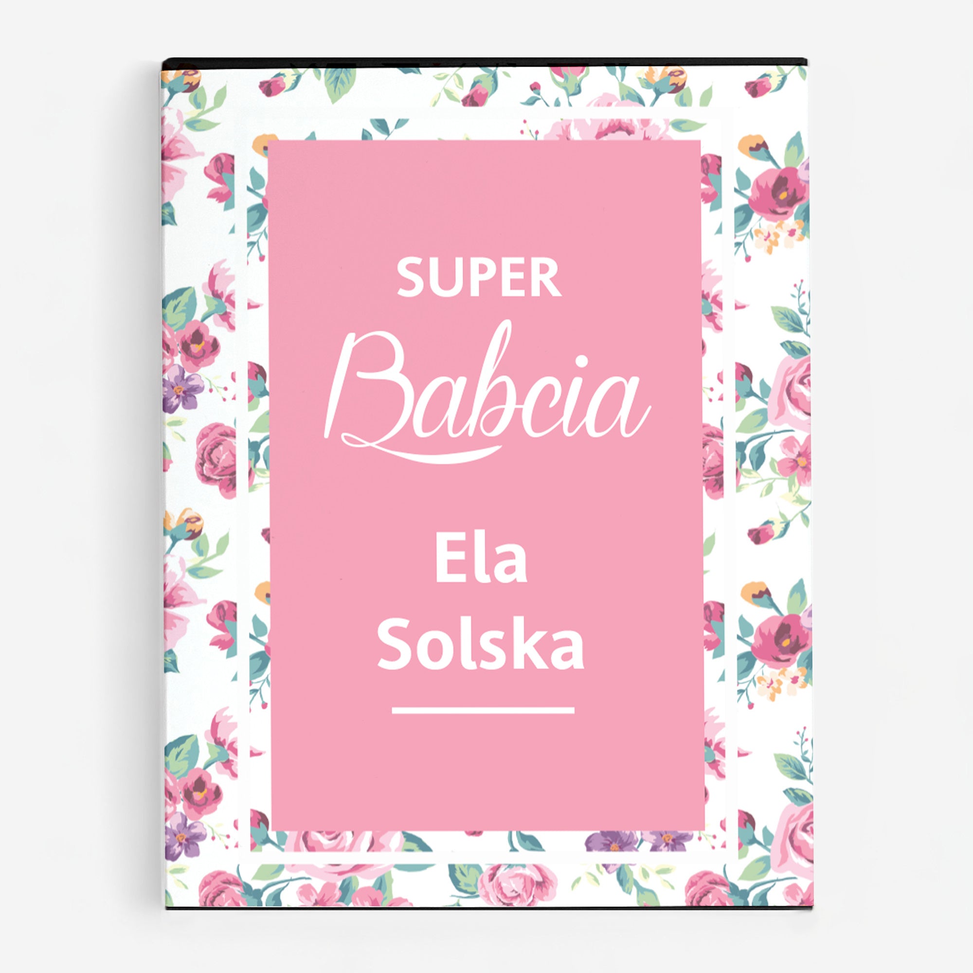 Personalizowana bombonierka na Dzień Babci - kwiaty