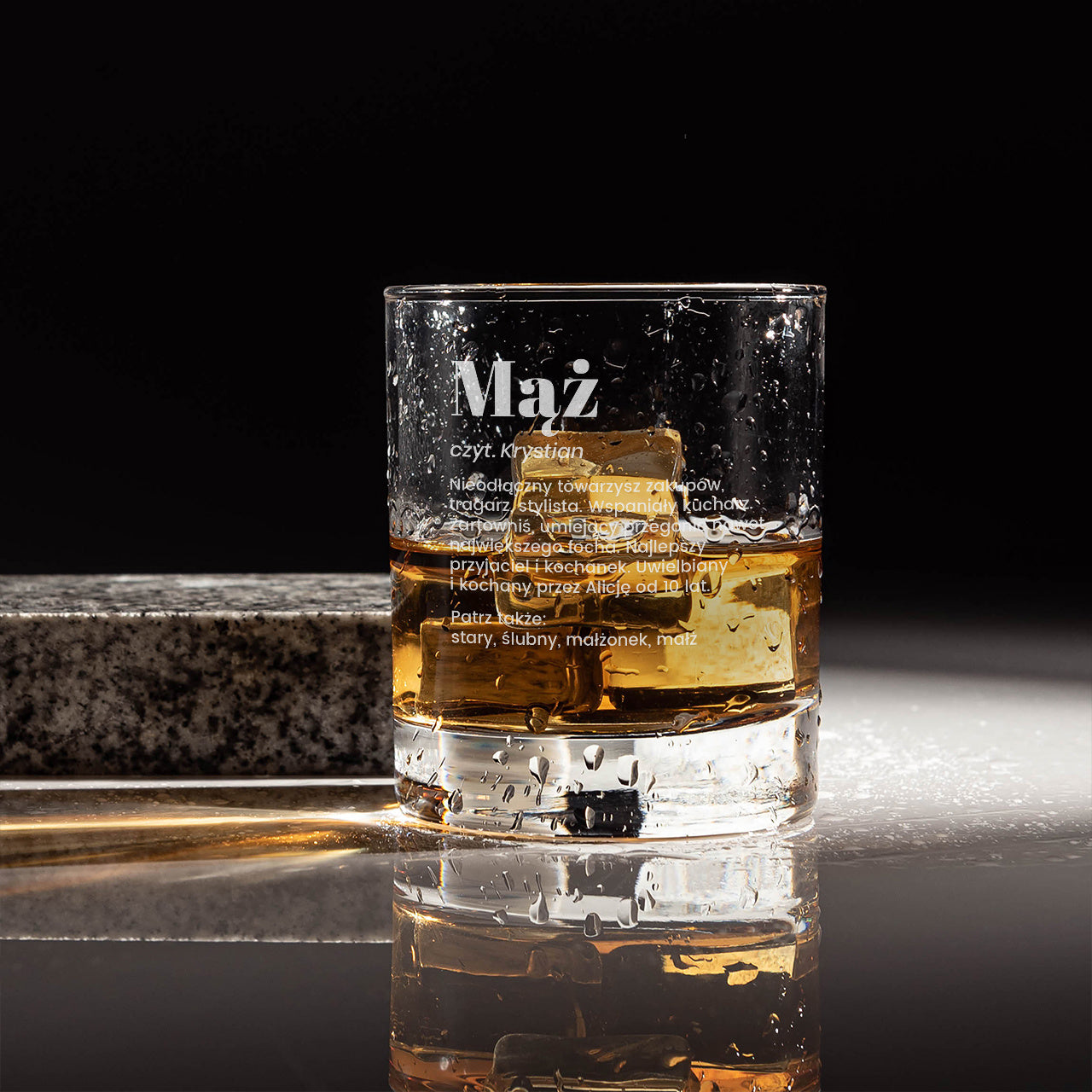 Grawerowana szklanka do whisky - prezent na rocznicę dla męża