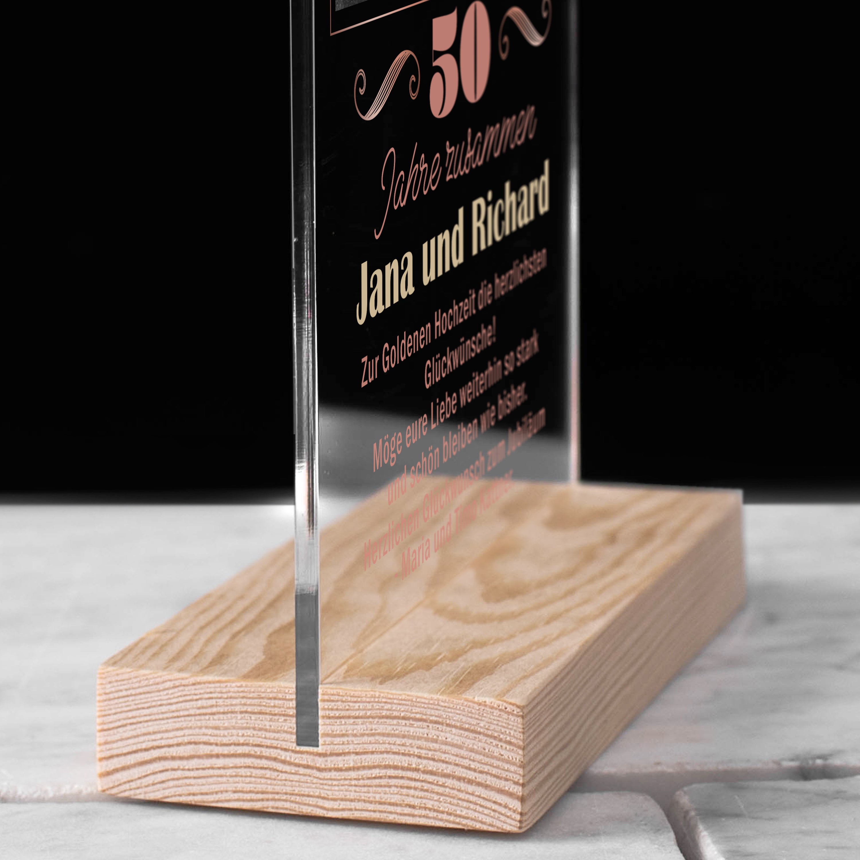 Statuette mit Foto – ANDENKEN ZUM 50. HOCHZEITSJUBILÄUM