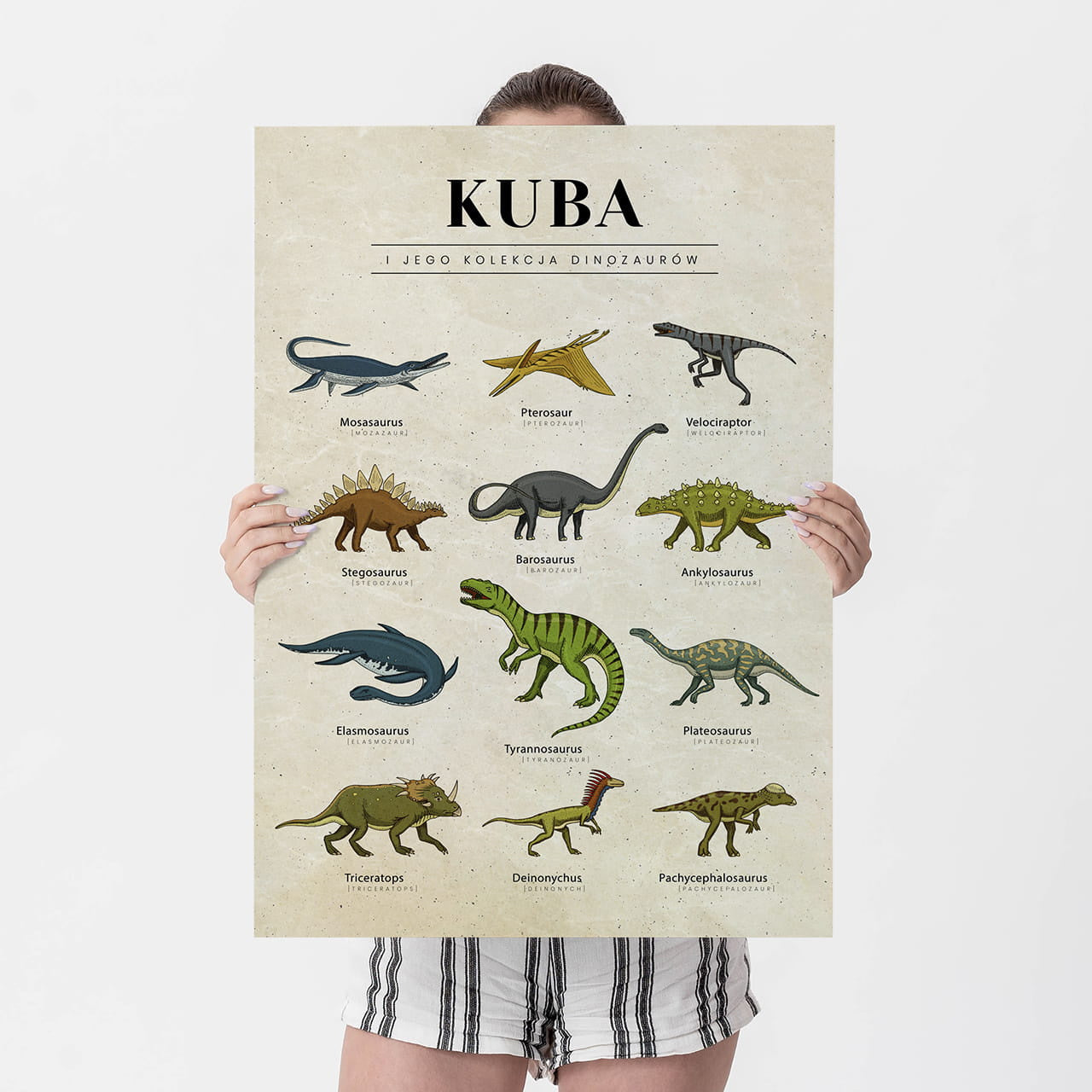 Plakat dla fana dinozaurów plakat dinozaury plakat personalizowany prezent dla fana dinozaurów