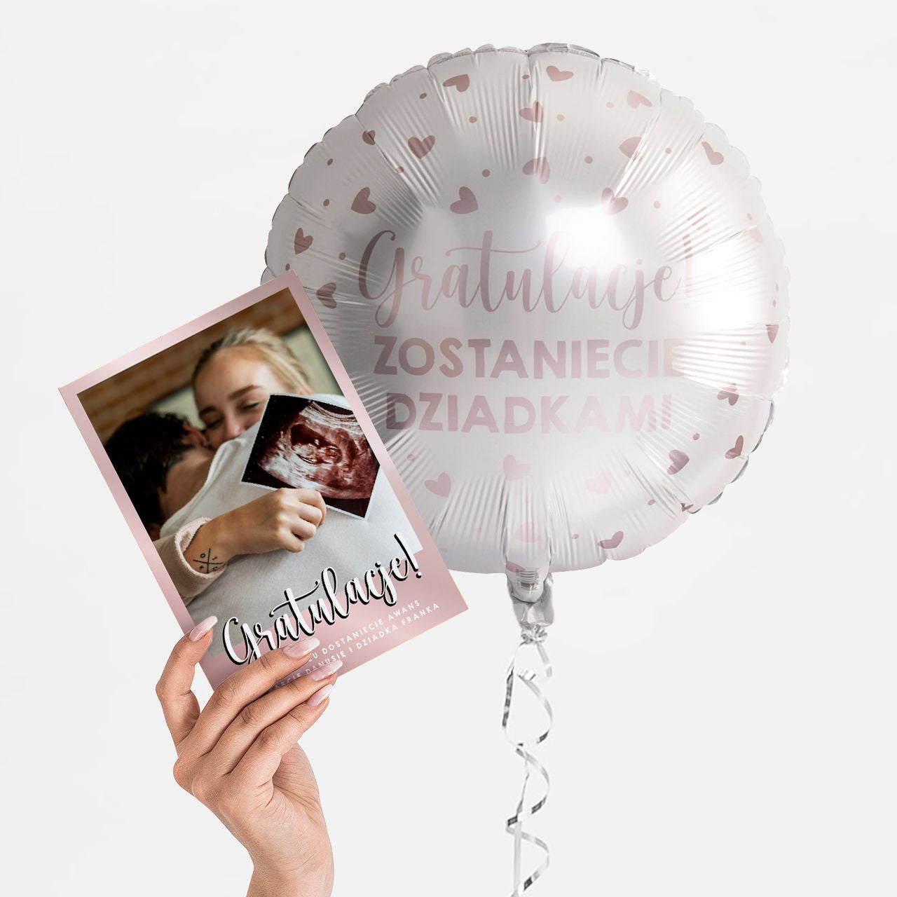 Balon i kartka dla przyszłych dziadków