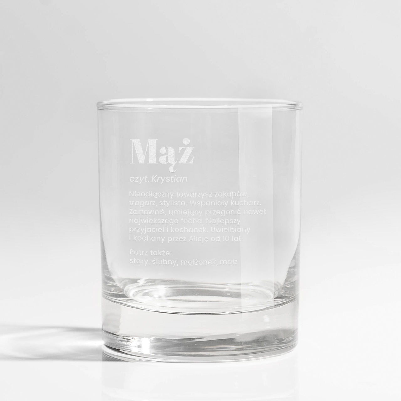 Grawerowana szklanka do whisky - prezent na rocznicę dla męża