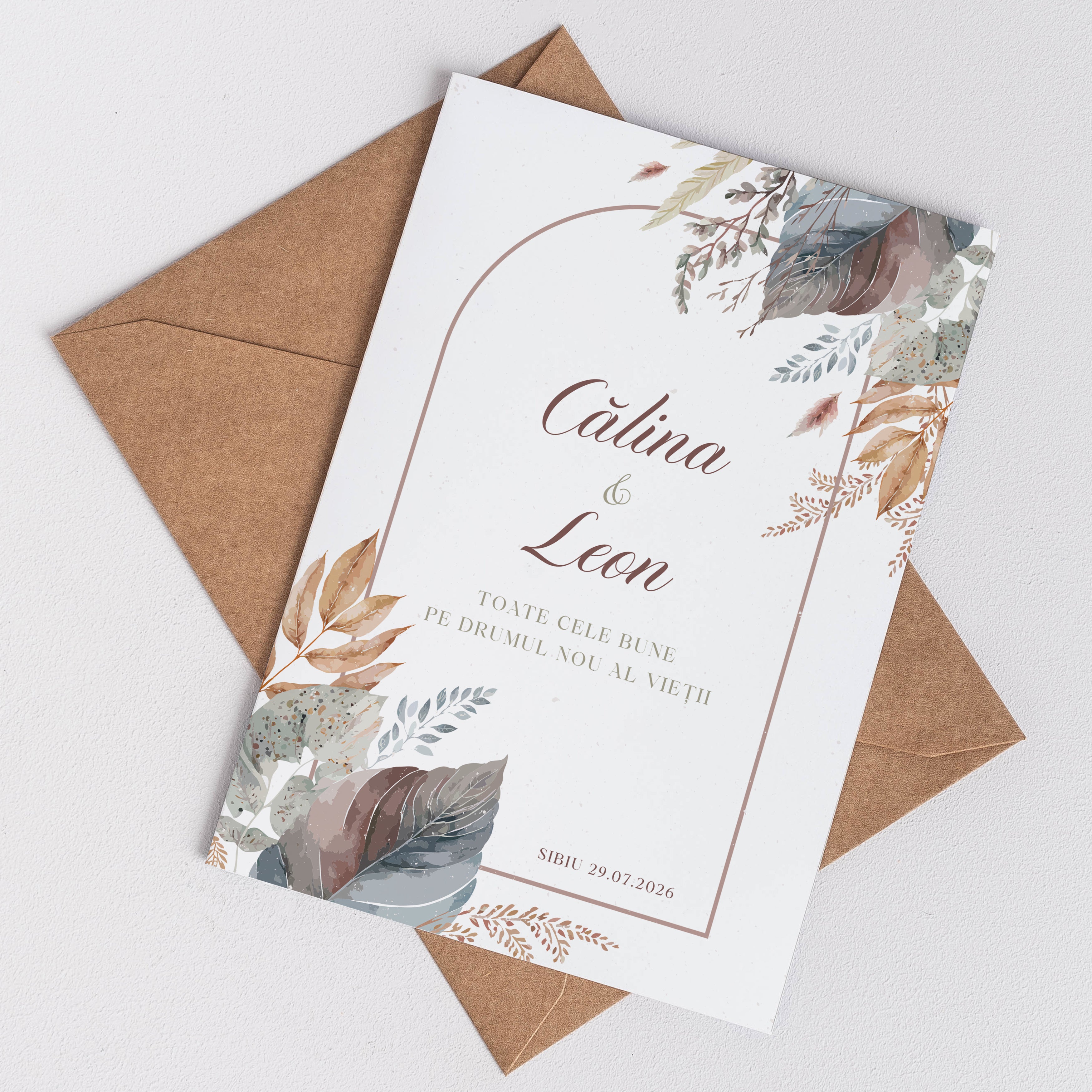 Kartka ślubna w stylu boho