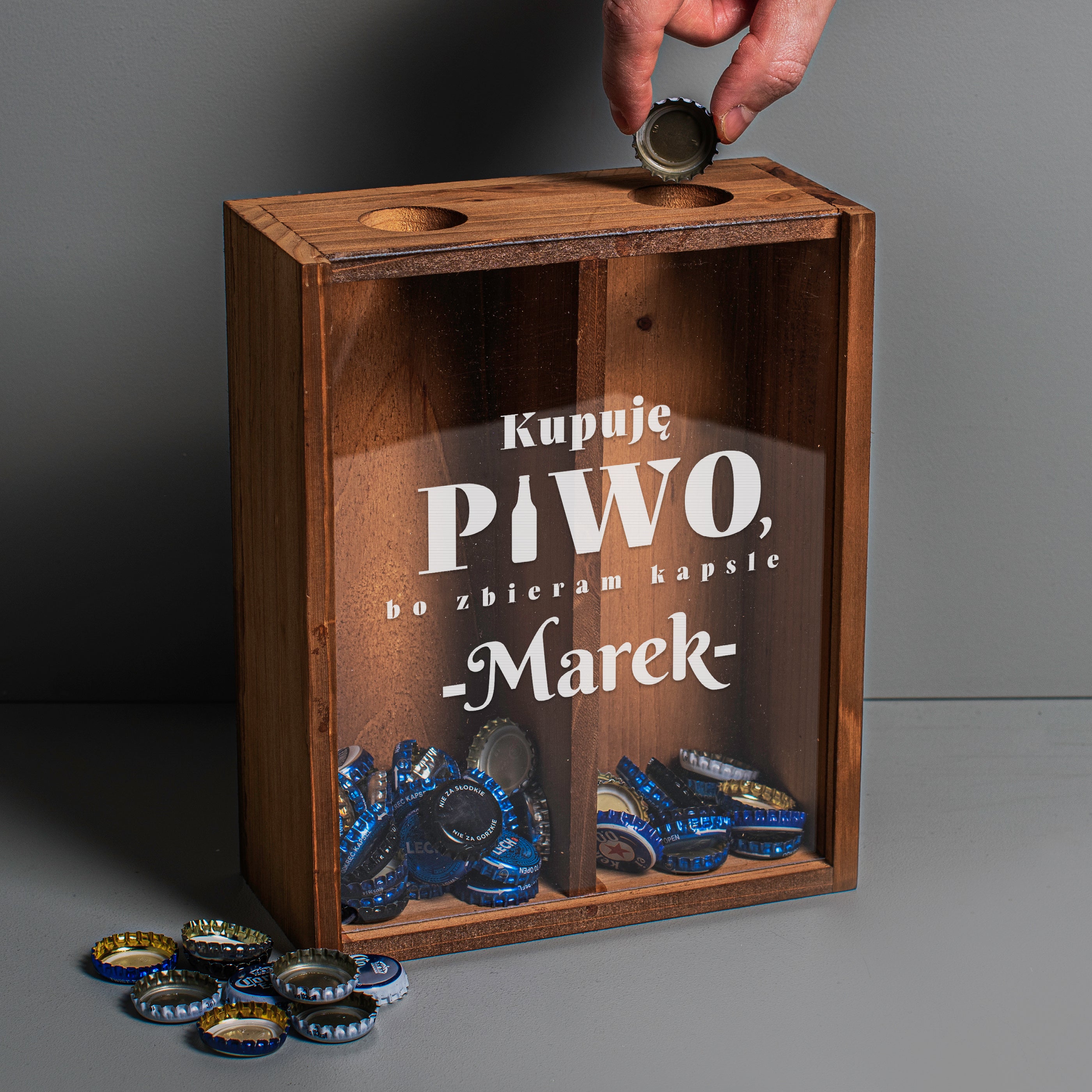 Pojemnik na kapsle od piwa na Dzień Chłopaka prezent dla chłopaka prezent dla piwosza prezent na dzień chłopaka