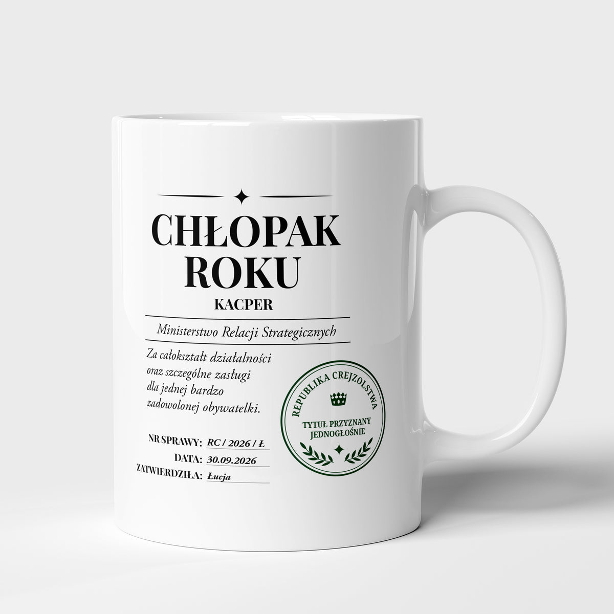 Kubek z personalizacją - chłopak roku