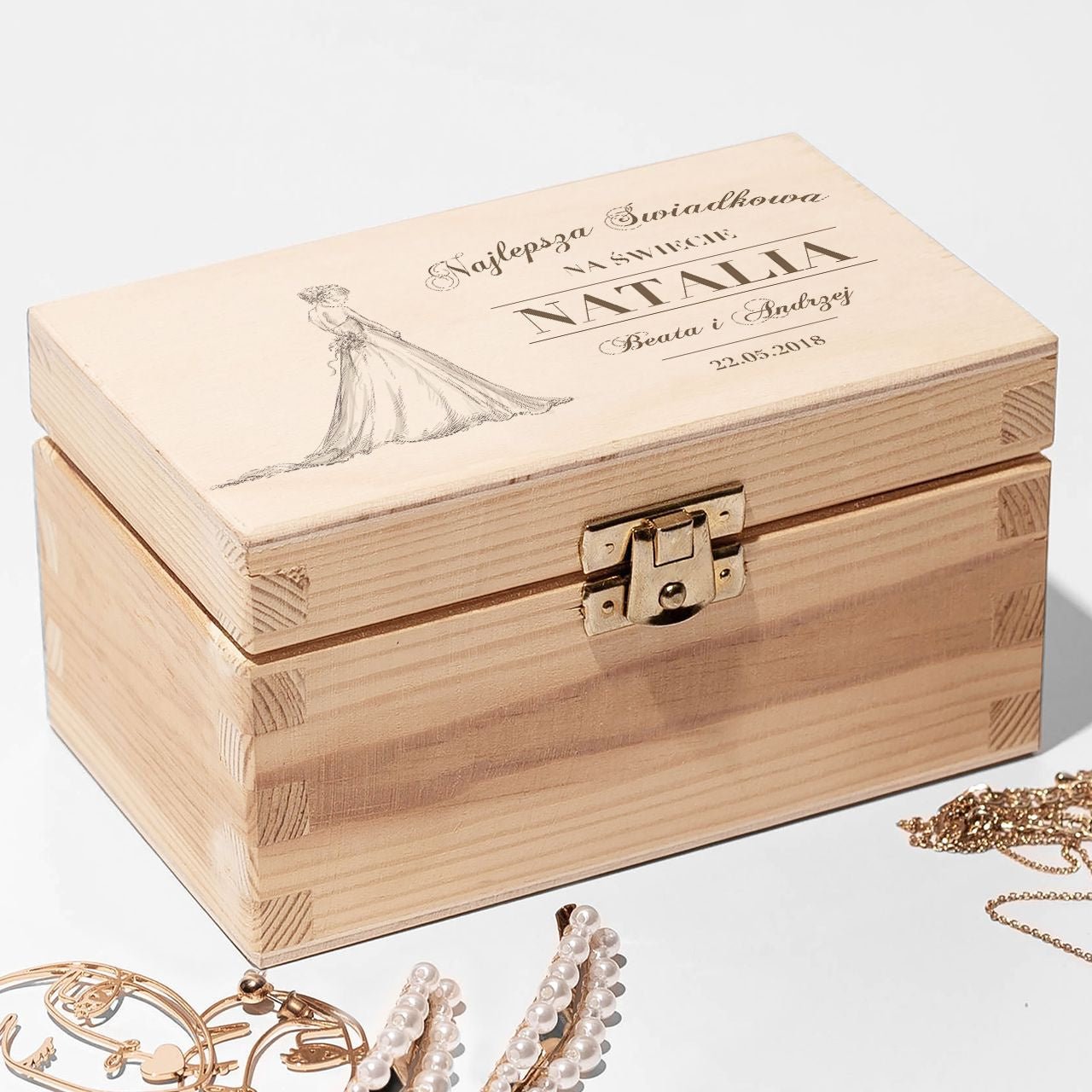 Personalizowana szkatułka dla świadkowej