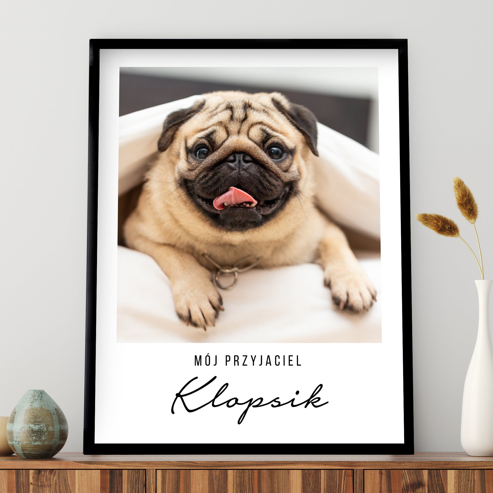 Plakat ze zdjęciem psa