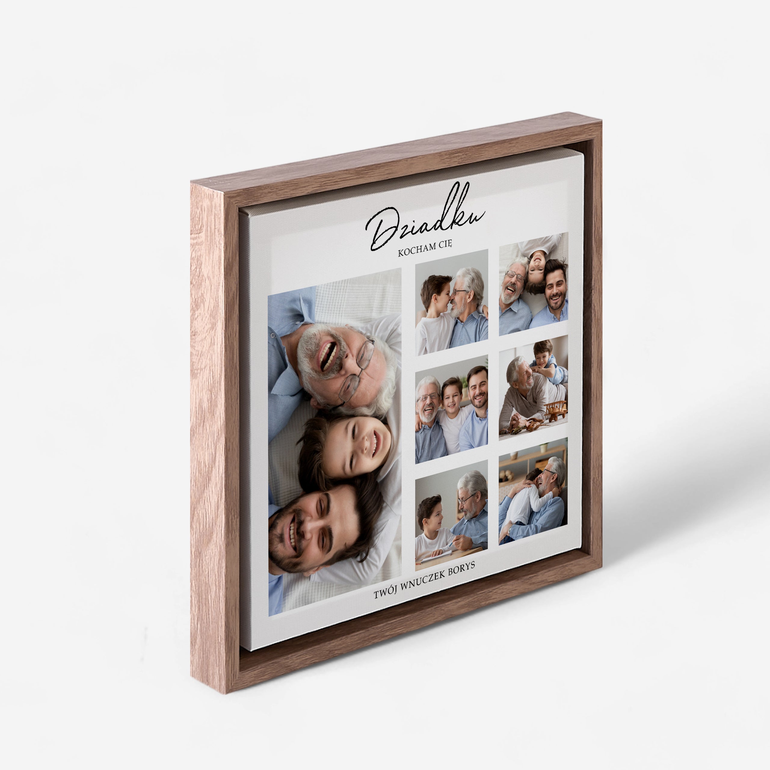 Zdjęcia na płótnie w ramie dla dziadka – kolaż prezent dla dziadka kolaż dla dziadka personalizowany obraz
