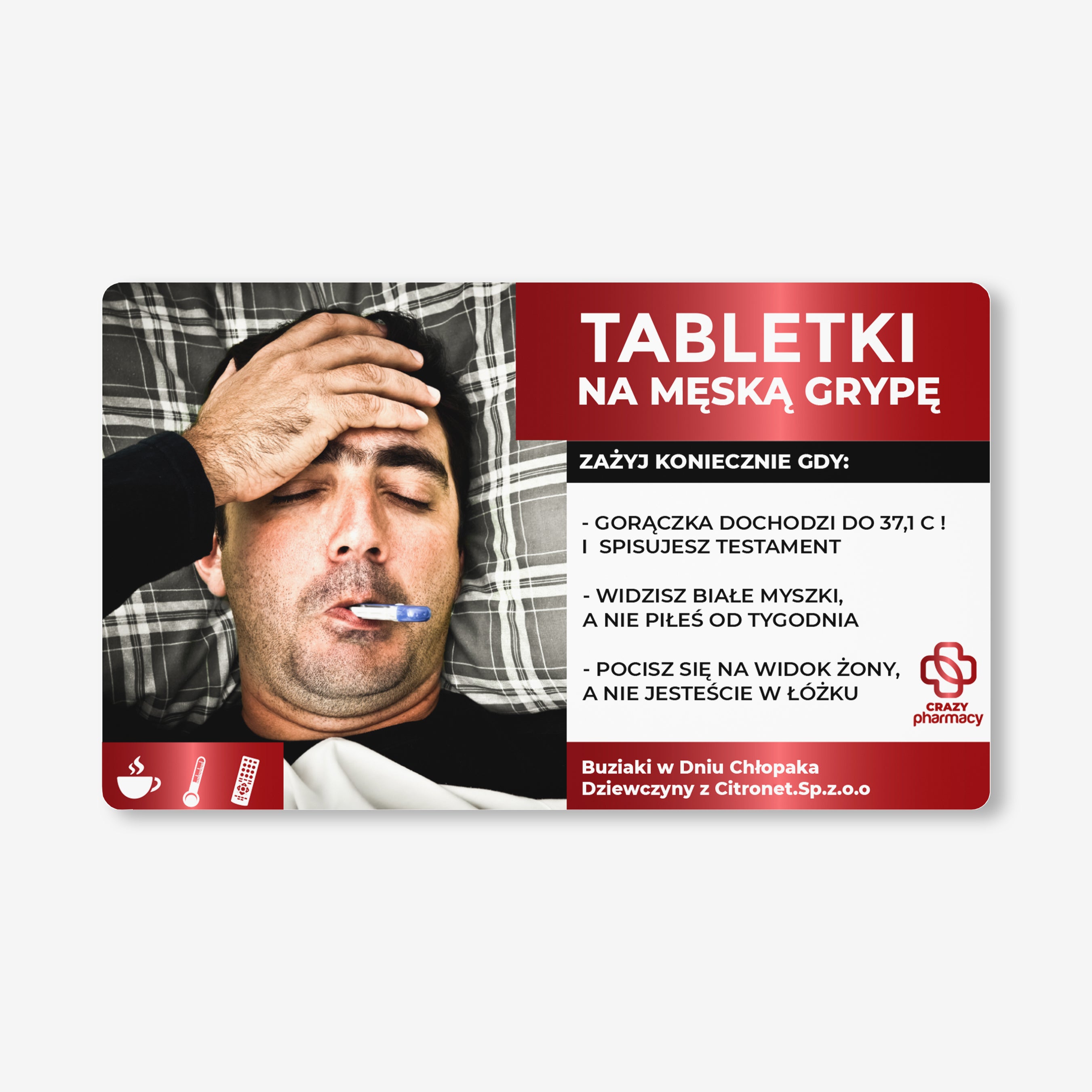 Zestaw prezentowy: miętówki + etykieta do naklejenia - upominek dla niego prezent na chłopaka cukierki miętowe