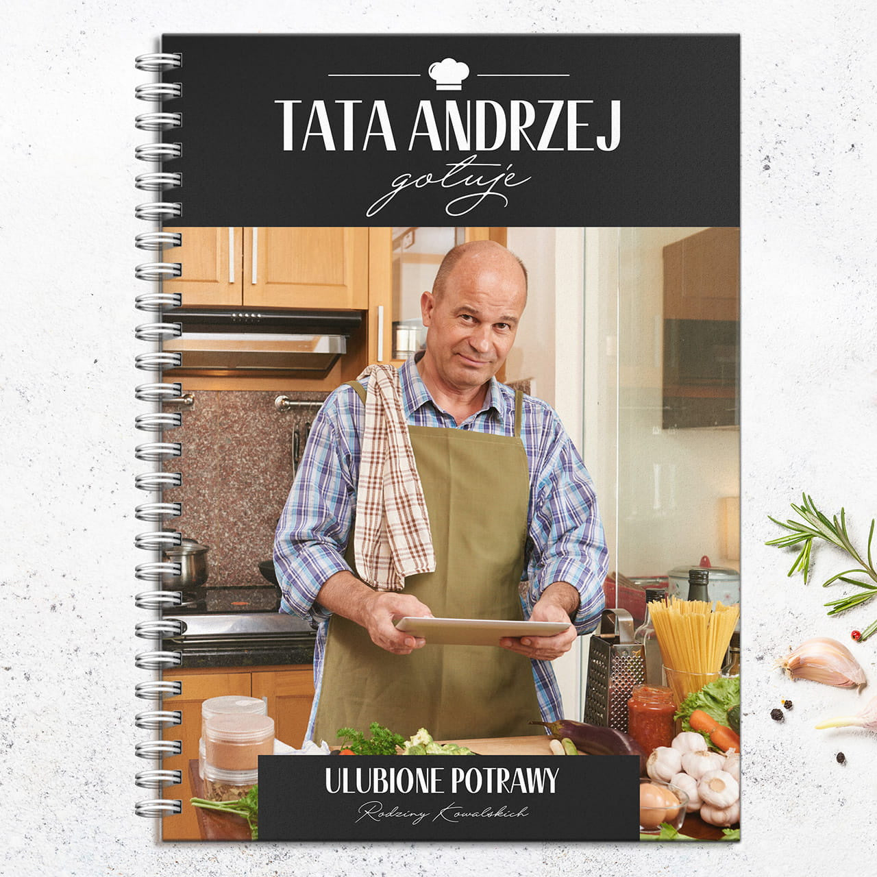 Personalizowany przepiśnik na prezent dla taty - ze zdjęciem praktyczny prezent dla taty