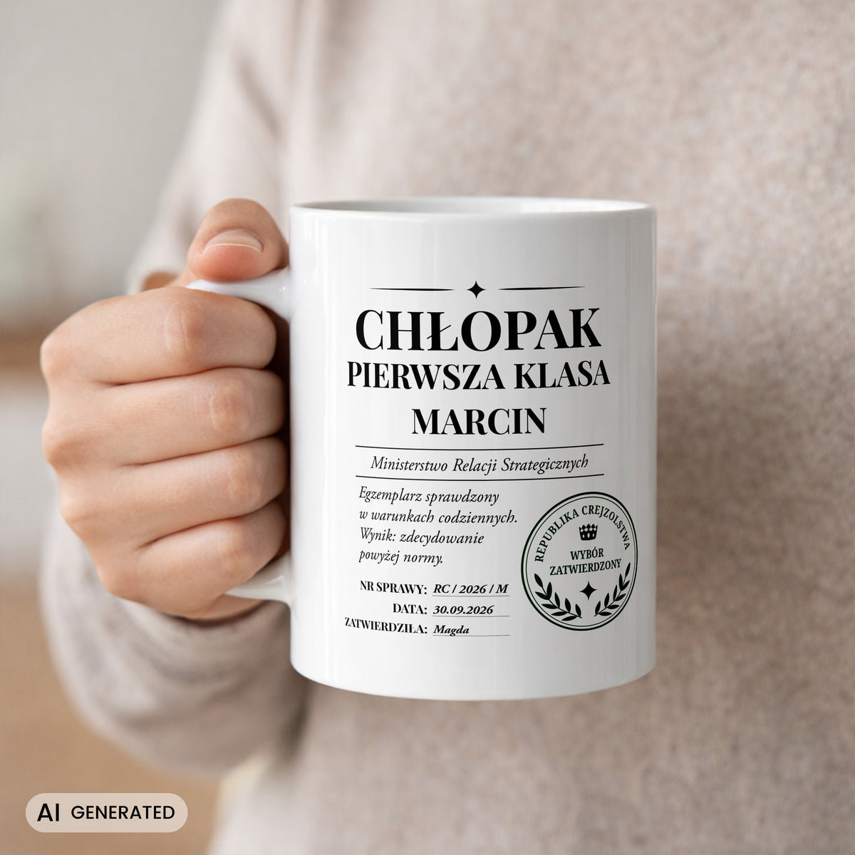 Kubek na dzień chłopaka - chłopak pierwsza klasa