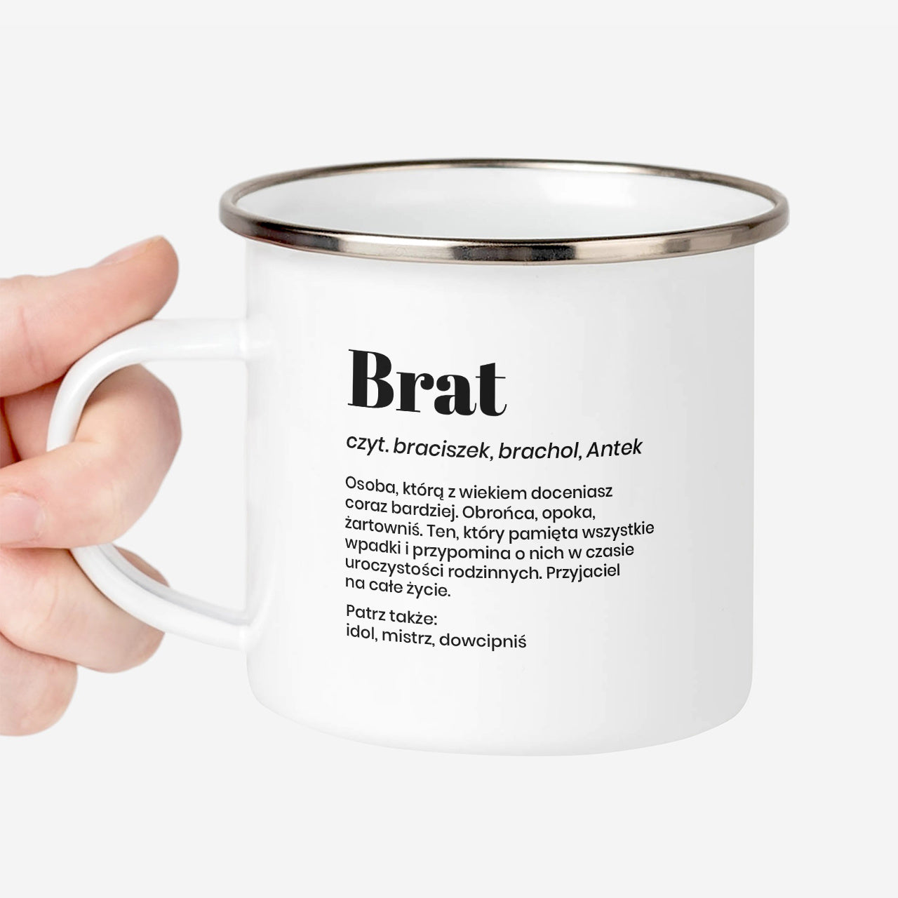 Kubek emaliowany - prezent dla brata