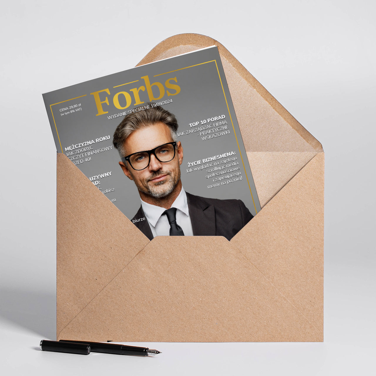 Kartka dla szefa ze zdjęciem - Forbs A4