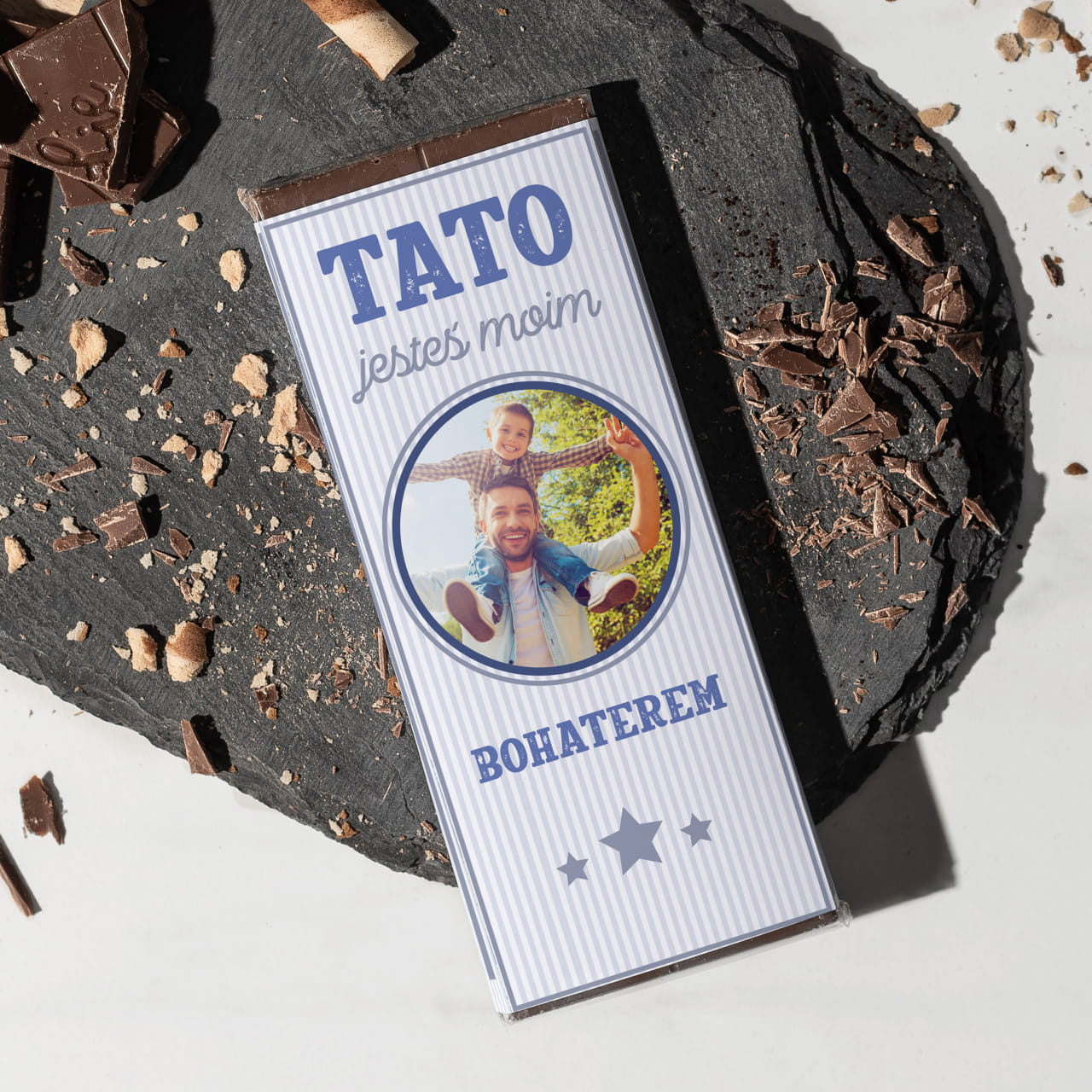 Czekolada ze zdjęciem na prezent dla taty