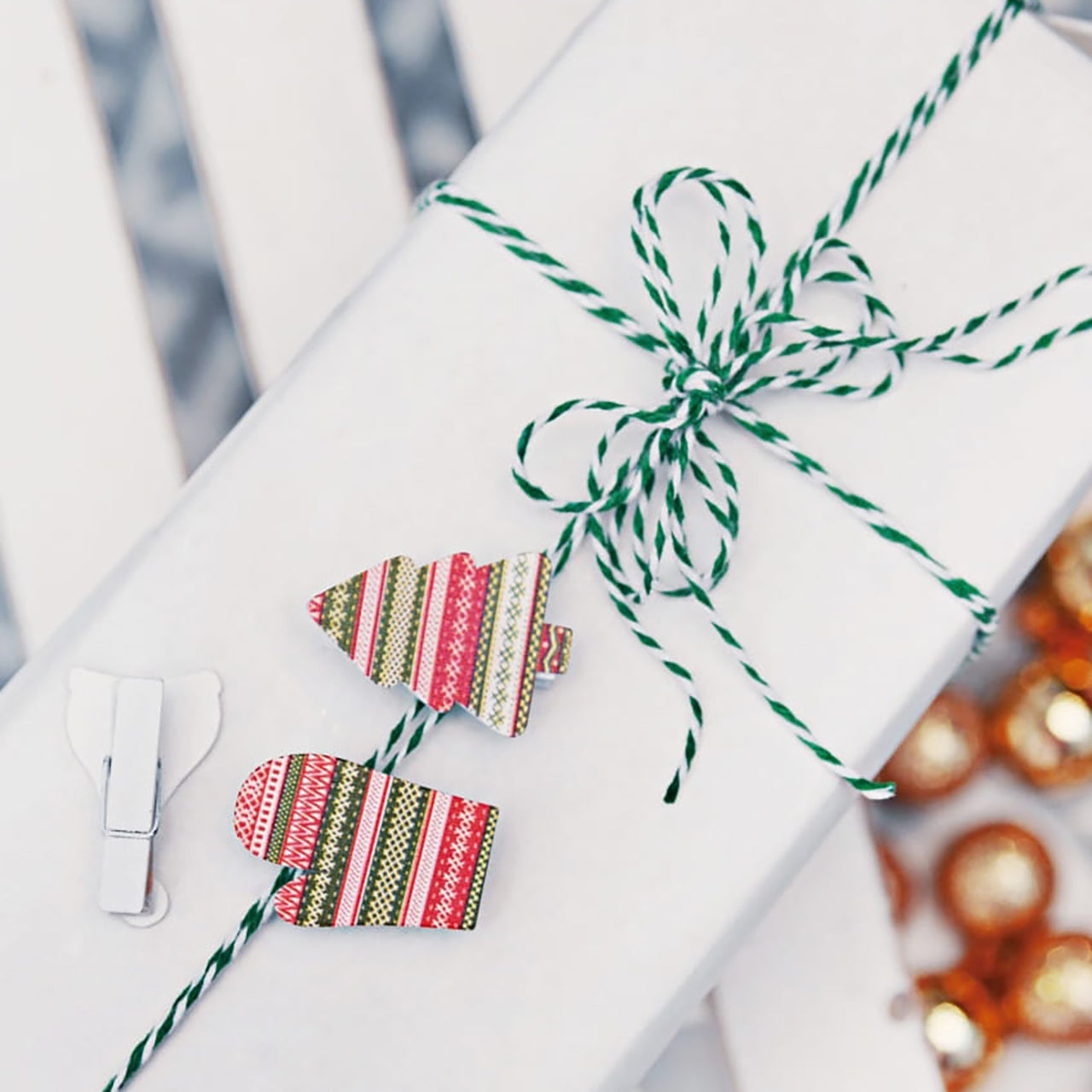 Klamerki świąteczne - ozdoby do prezentów 6szt.