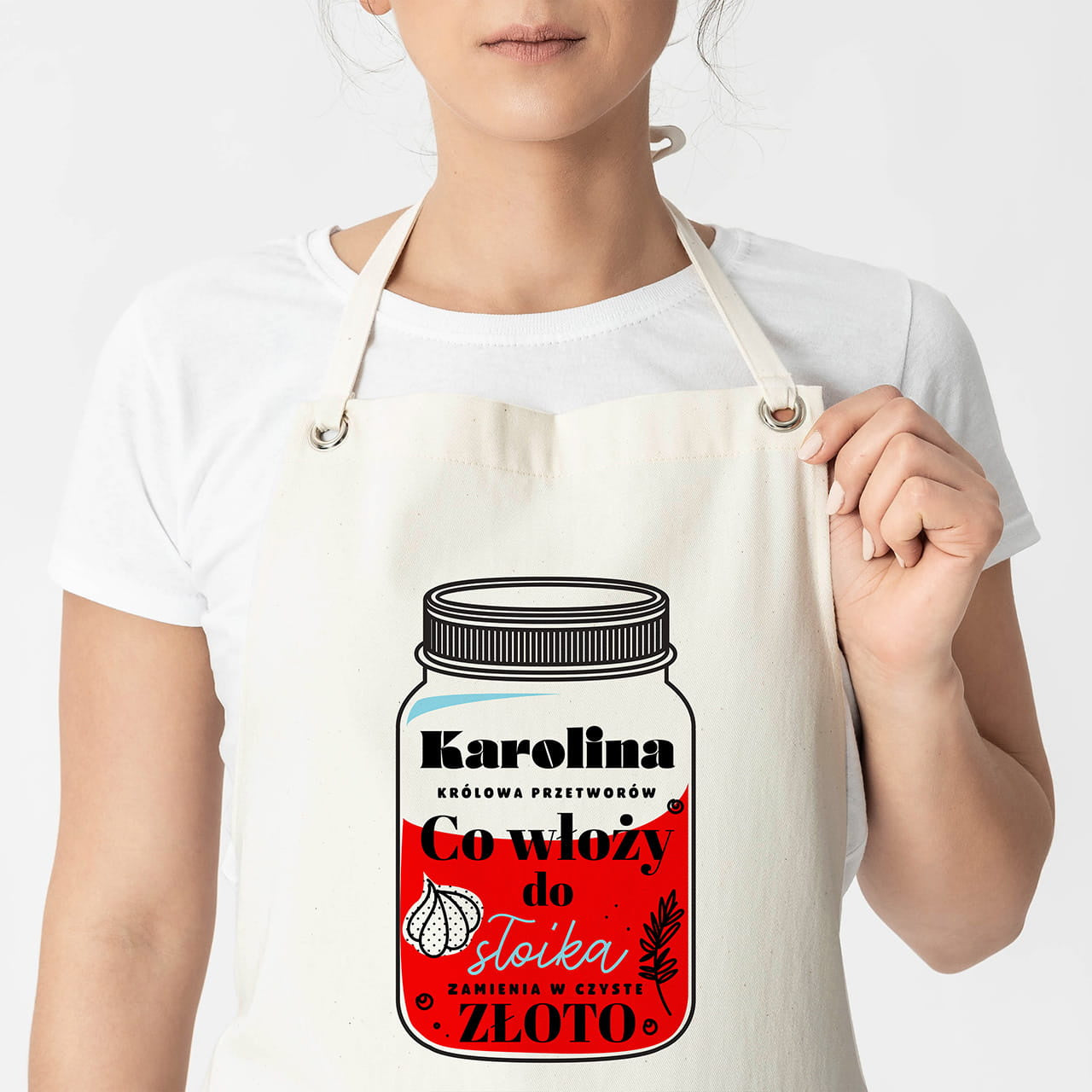 Personalizowany fartuch dla babci - słoik prezent dla babci prezent na dzień babci fartuch na dzień babci