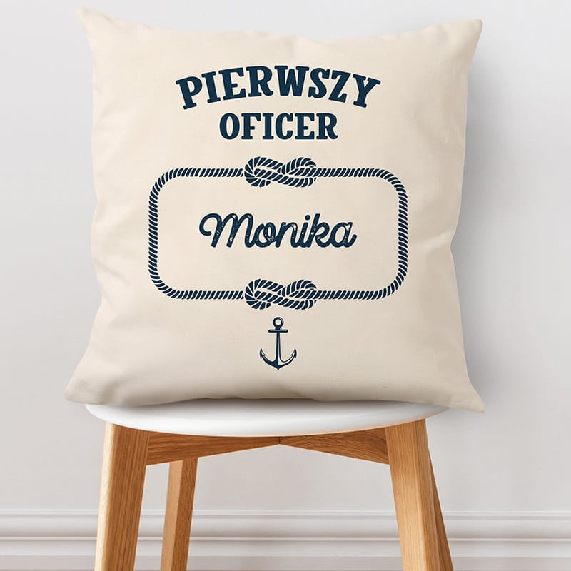 Poduszka dla żeglarki - oficer prezent dla kobiety personalizowana poduszka prezent dla żeglarki