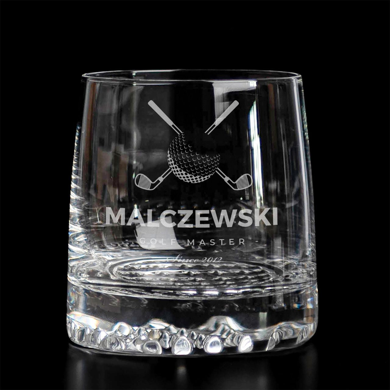 Grawerowana szklanka do whisky Golf Master - prezent dla golfisty