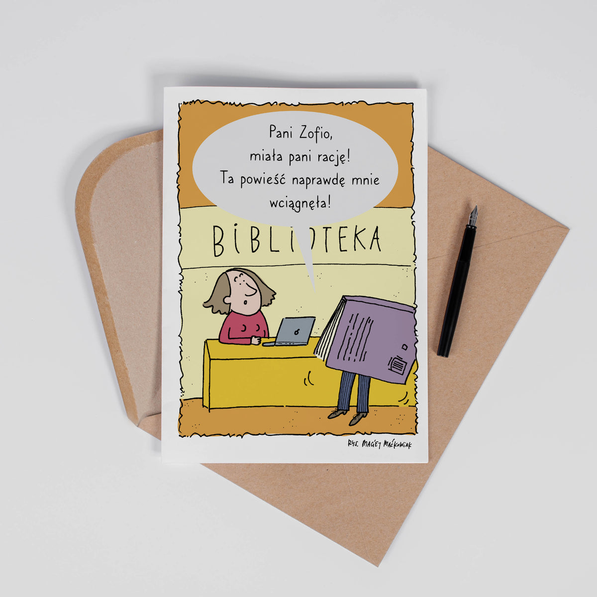 Personalizowana kartka a4 - upominek dla bibliotekarki 