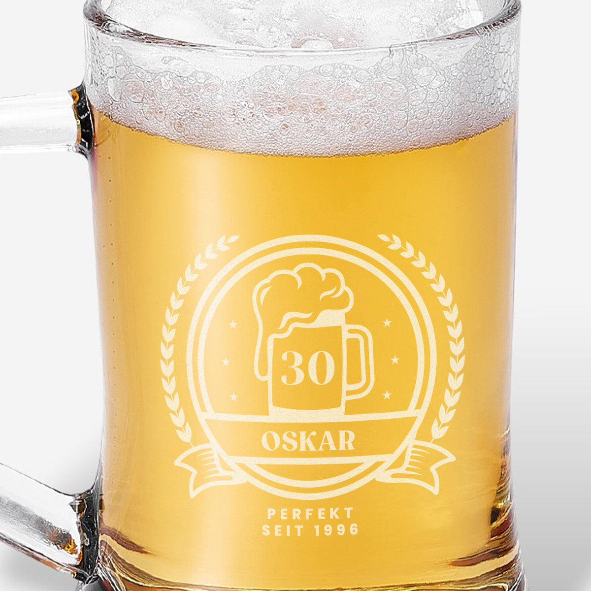 Gravierter BIERKRUG ZUM 30. GEBURTSTAG