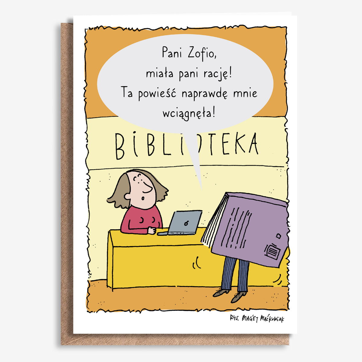 Personalizowana kartka a4 - upominek dla bibliotekarki 