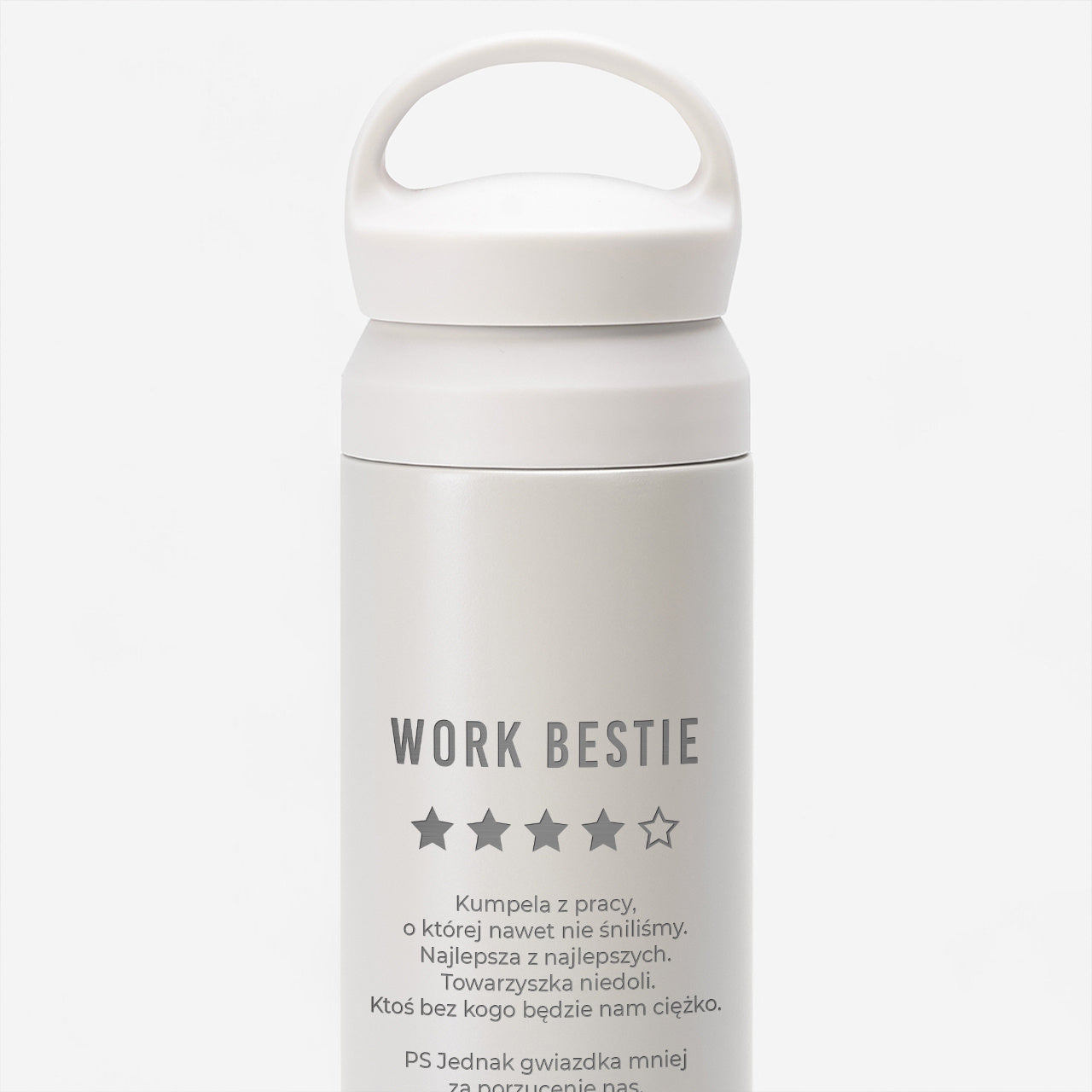 Termos z grawerem - Work Bestie - prezent dla koleżanki z pracy termos z uchwytem prezent dla koleżanki 
