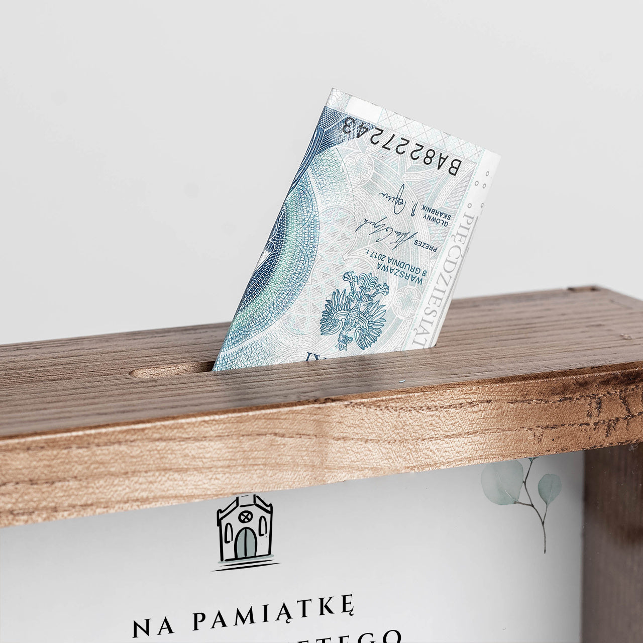 Skarbonka na chrzest dla chłopca - Pamiątka Chrztu św. personalizowana skarbonka prezent na Chrzest Święty 