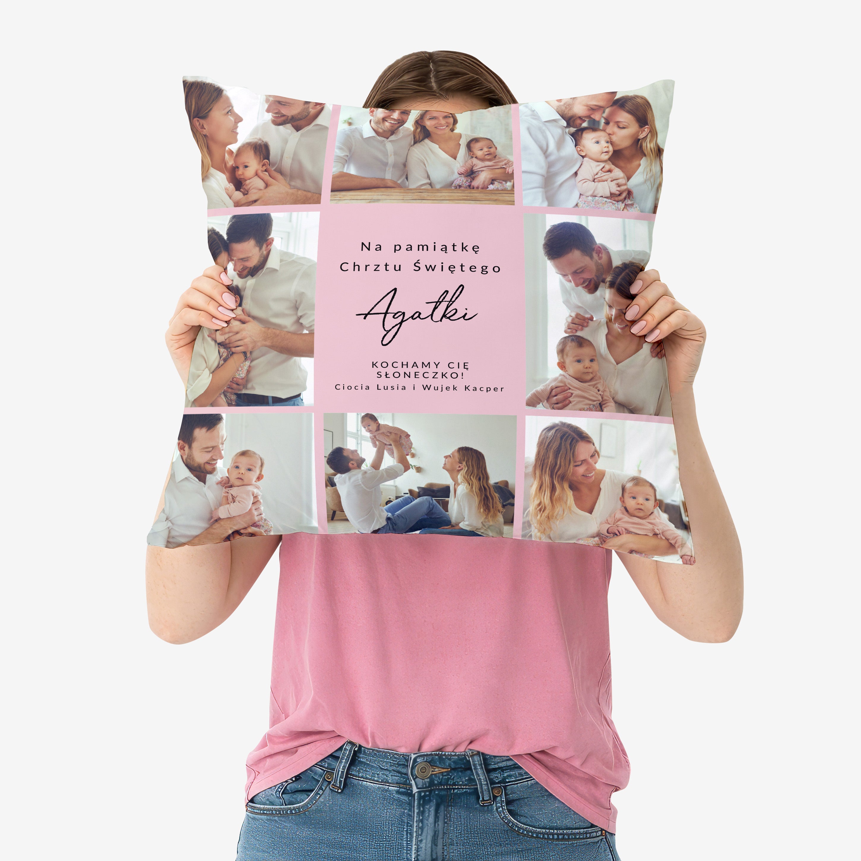 Personalizowana poduszka - prezent na chrzest dla dziewczynki