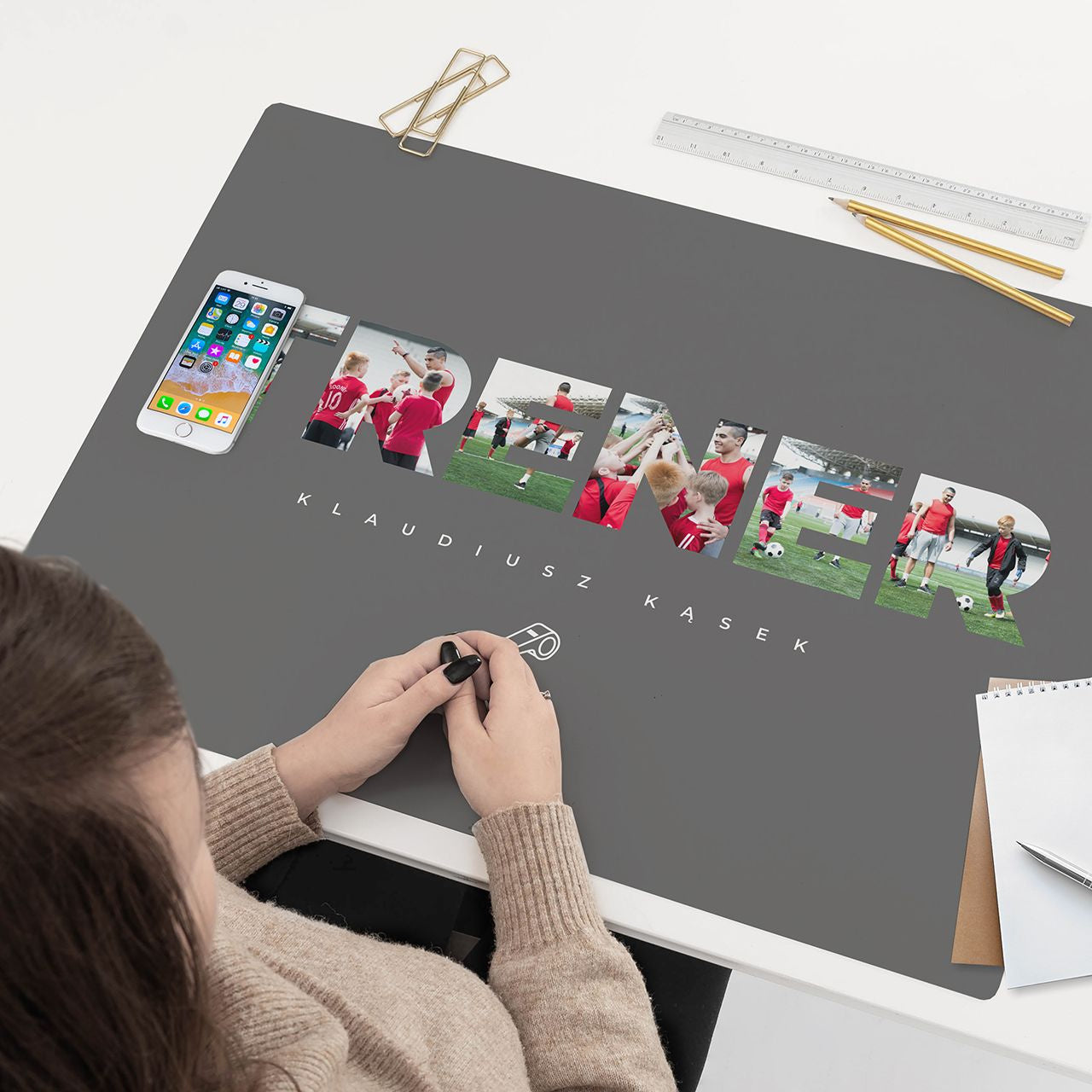 Personalizowana podkładka dla trenera podkładka pod mysz podkładka na biurko prezent dla trenera