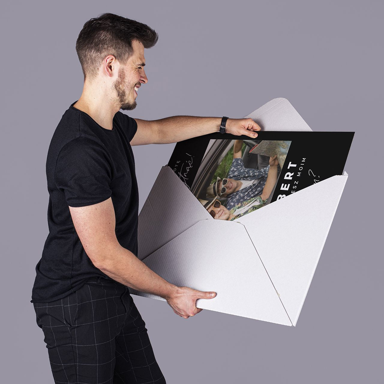 Kartka z prośbą o świadkowanie - ze zdjęciem A4 personalizowana kartka dla świadka ze zdjęciem