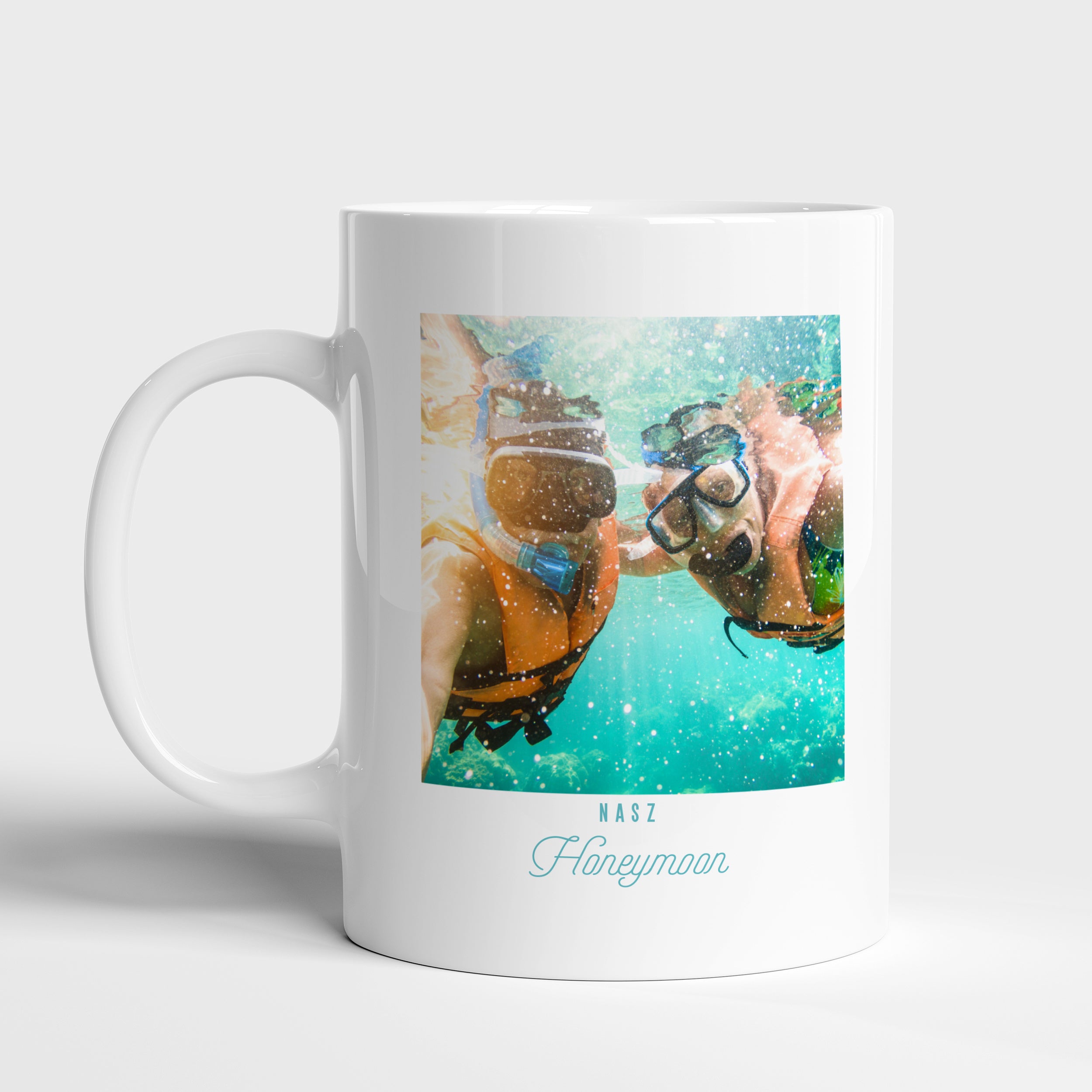 Fotokubek - Miesiąc Miodowy - upominek dla ukochanej prezent na rocznicę ślubu personalizowany kubek