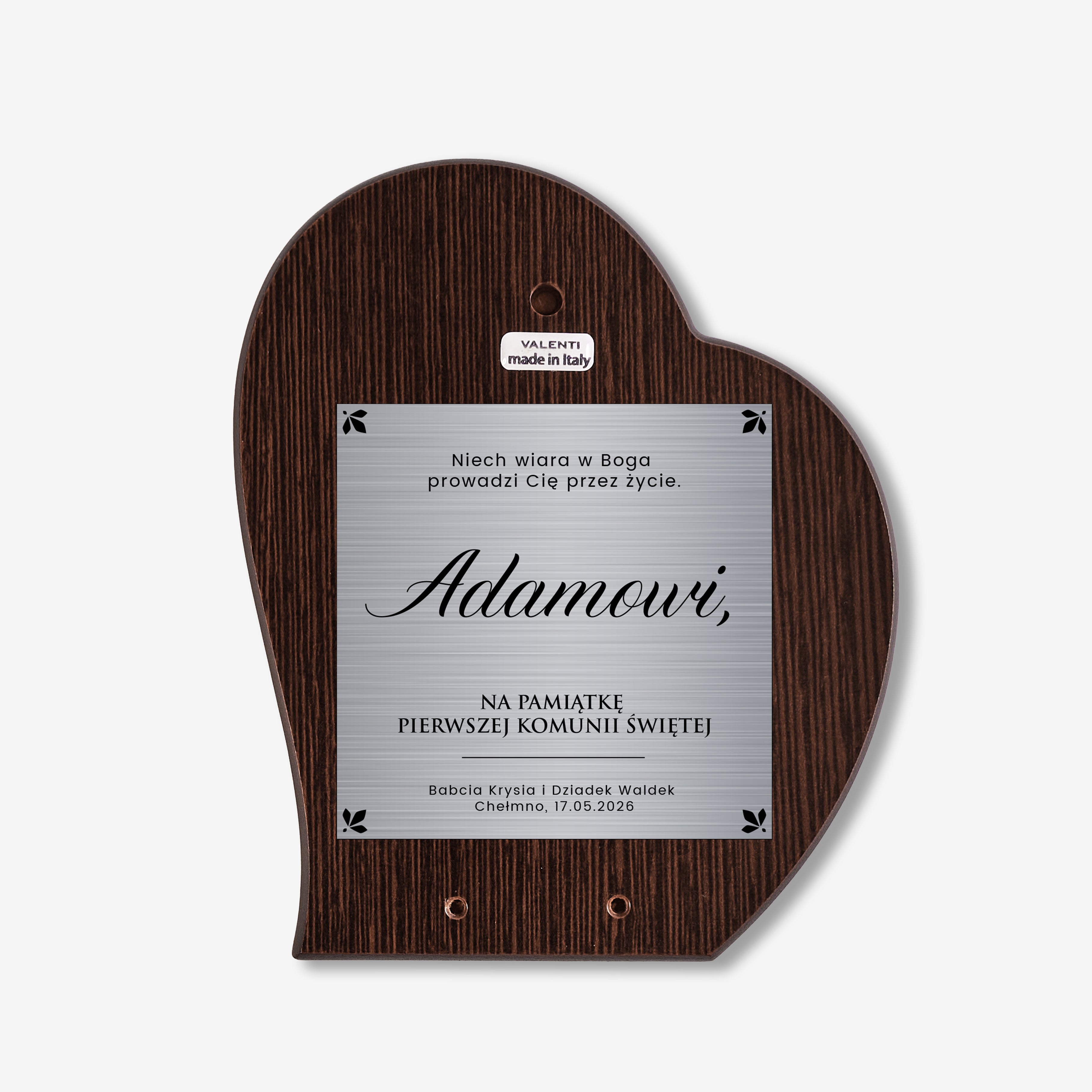 Obrazek komunijny srebrny - pamiątka komunii dla dziecka ramka na komunię prezent na komunię