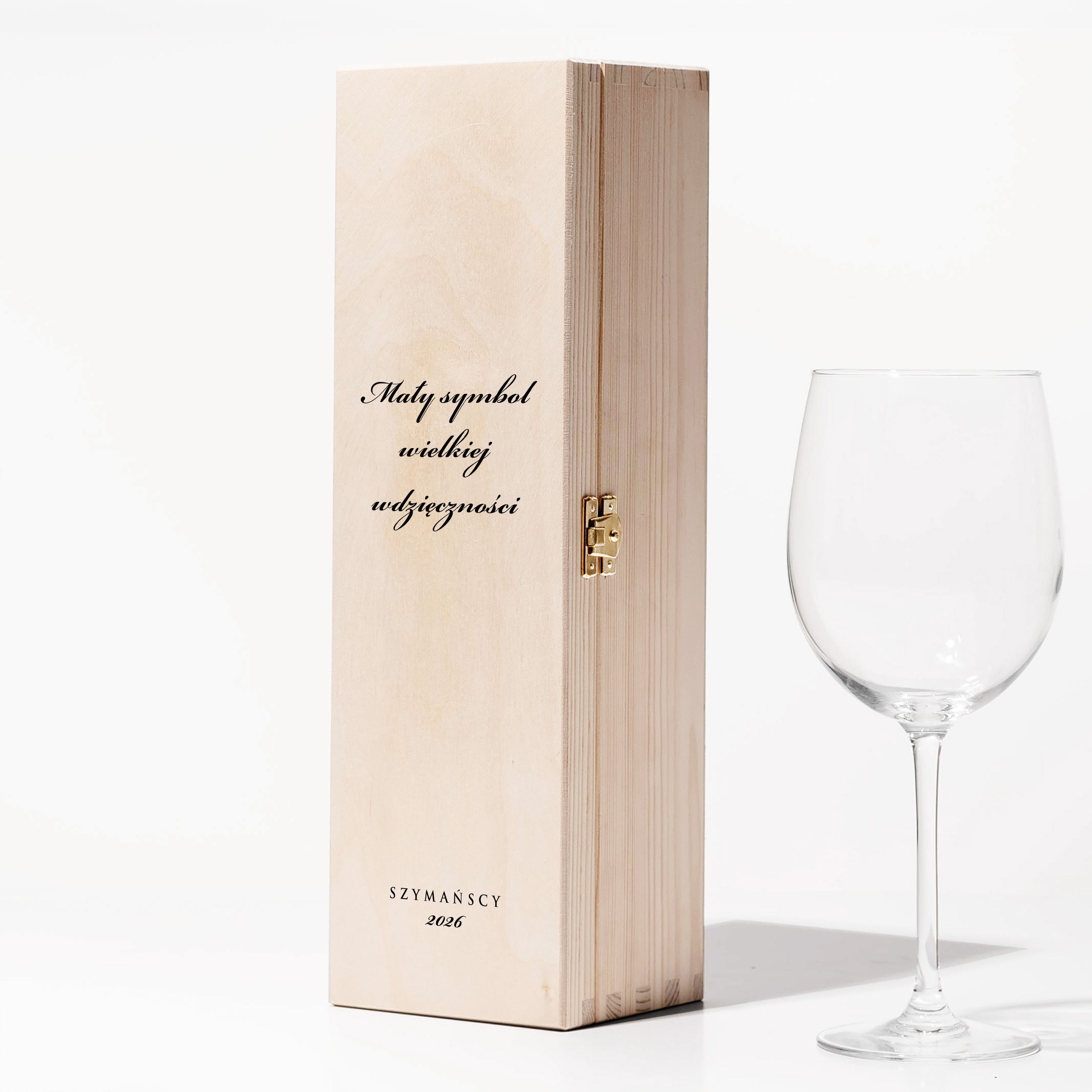 Personalizowana skrzynka na wino - prezent na podziękowanie