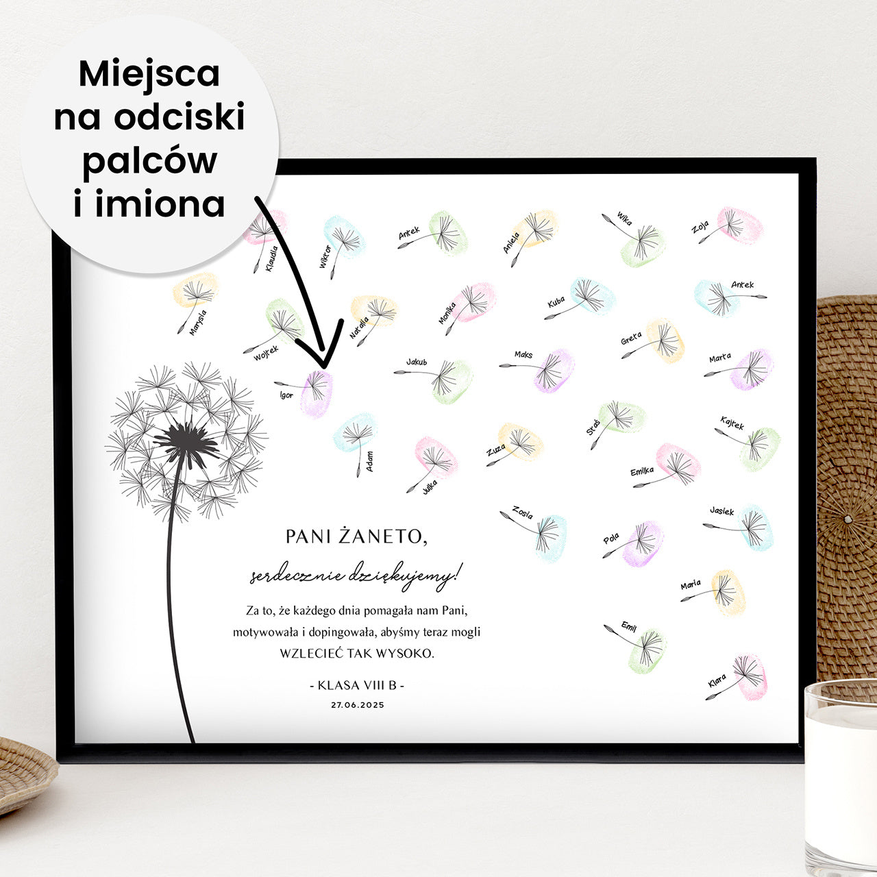 Personalizowany plakat na zakończenie 8 klasy prezent na zakończenie roku prezent dla nauczyciela