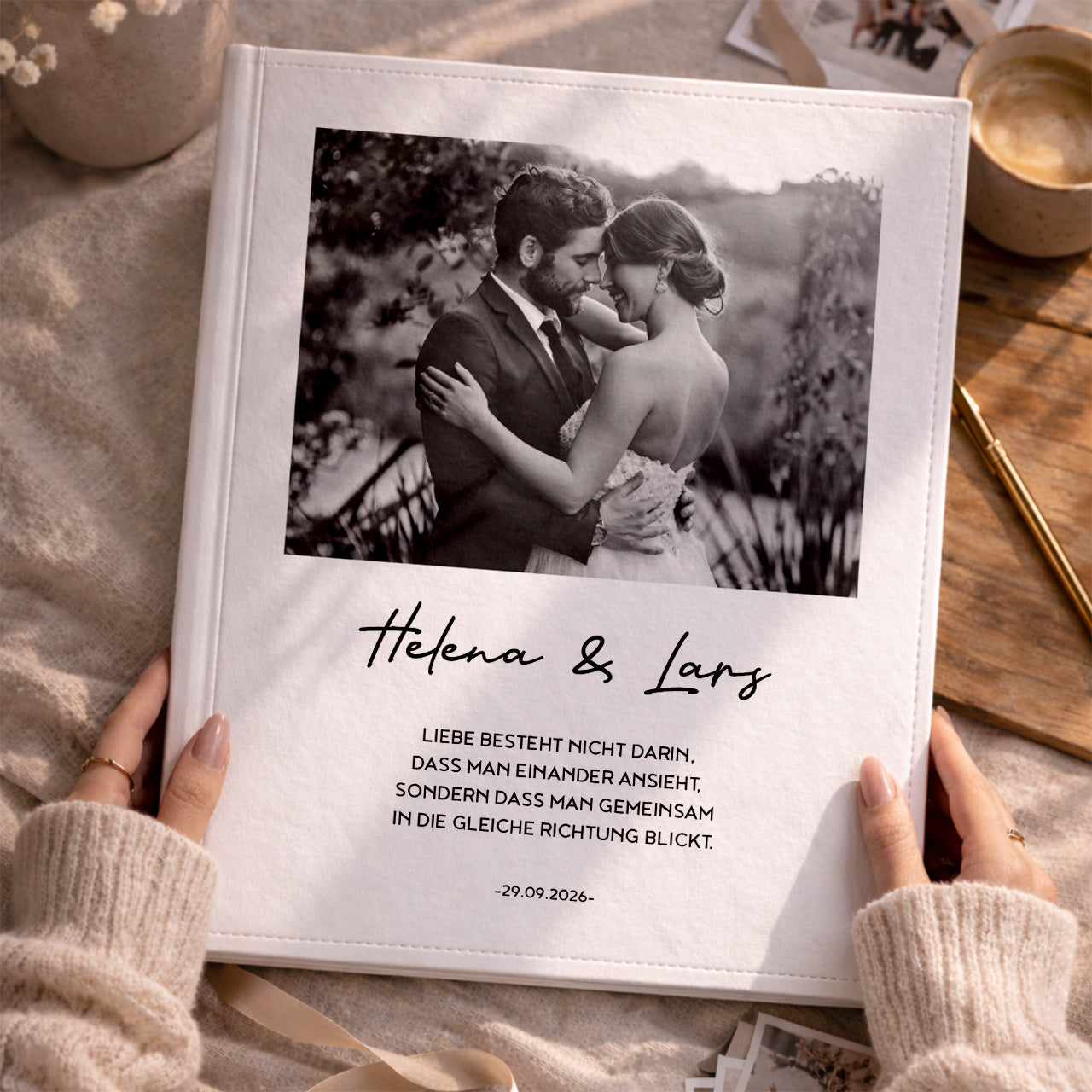 Personalisiertes HOCHZEITSALBUM für eingeklebte Fotos