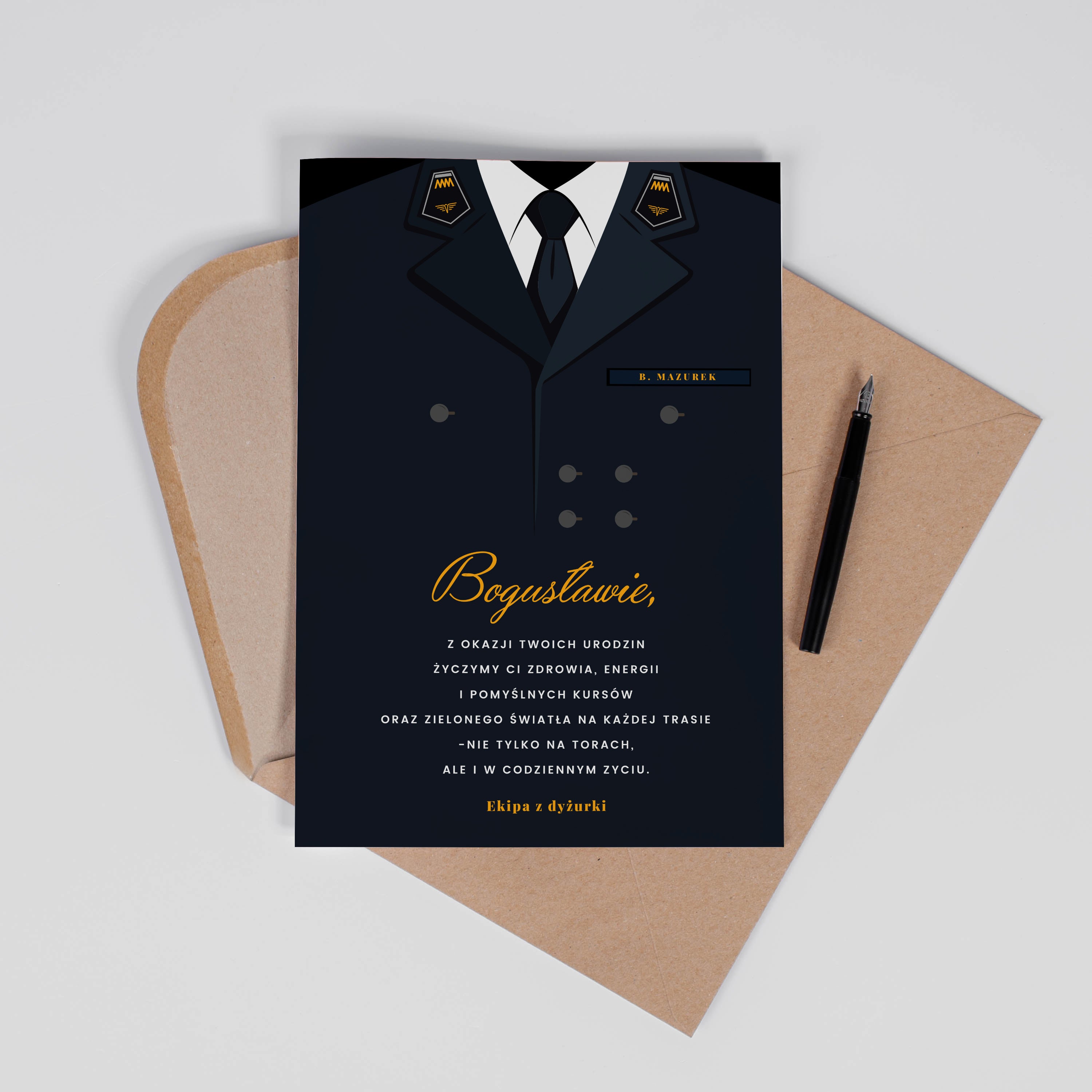 Kartka dla kolejarza prezent dla kolejarza kartka urodzinowa