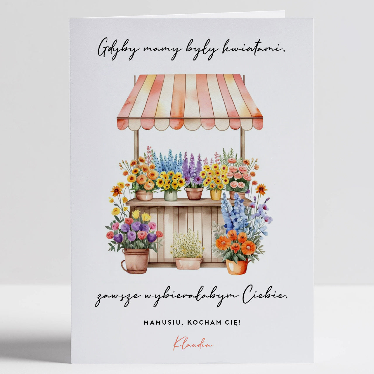 Personalizowana kartka - upominek dla mamy ogrodniczki upominek dla mamy na Dzień Mamy