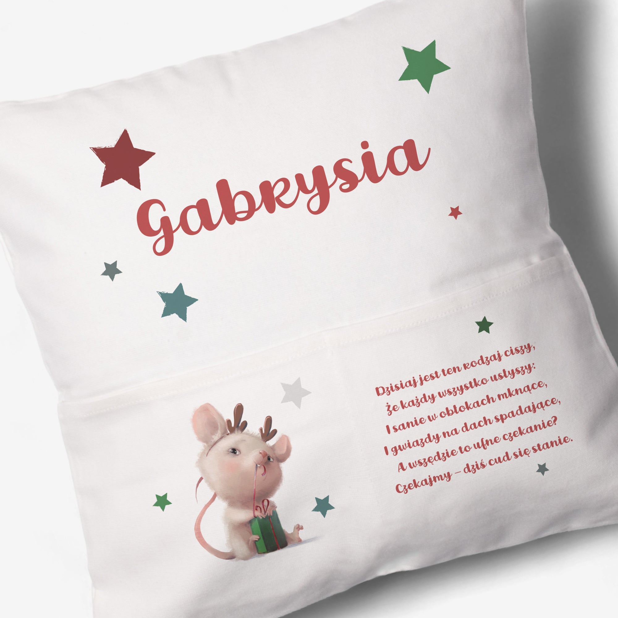Poduszka świąteczna - prezent na gwiazdkę dla dziewczynki