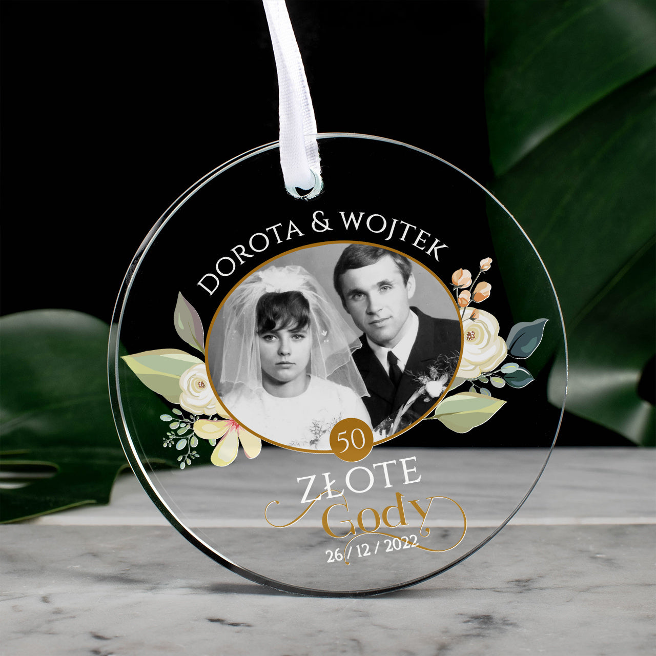 Personalizowana zawieszka - pamiątka na złote gody