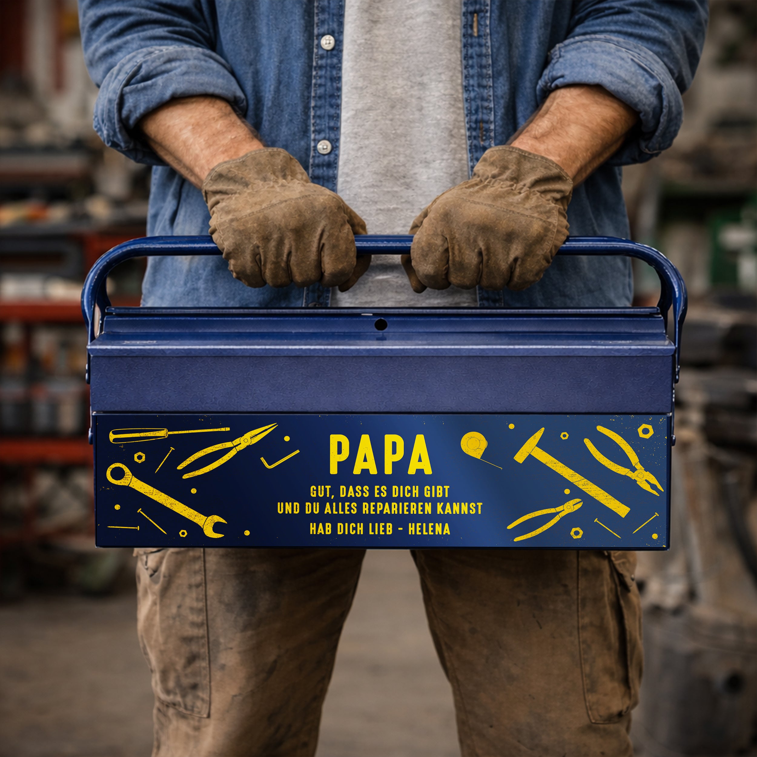 Personalisierte Werkzeugkiste – Geschenk für Papa
