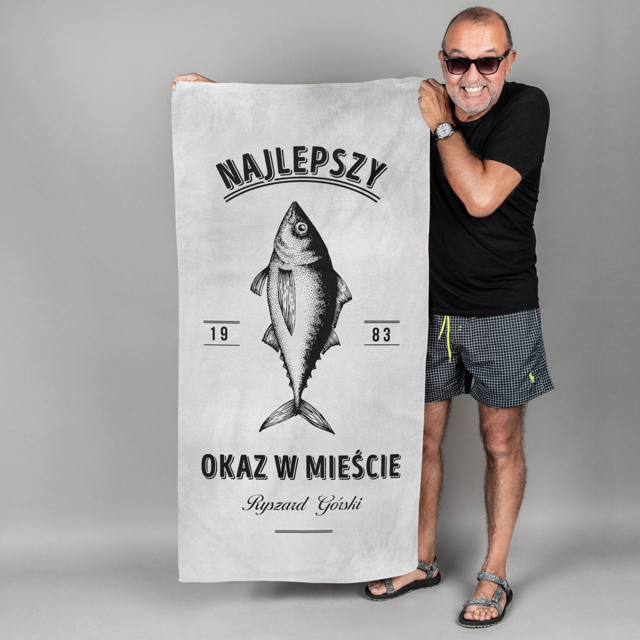 Ręcznik na prezent dla wędkarza - Najlepszy okaz w mieście