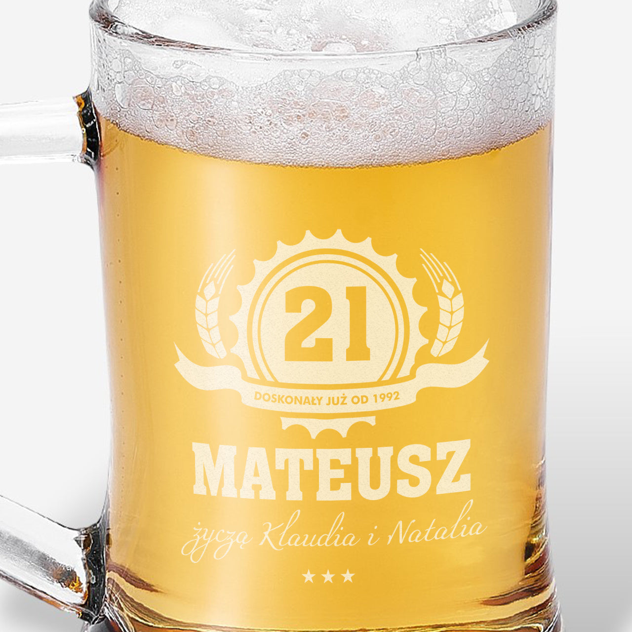 Personalizowany kufel do piwa - urodzinowy prezent dla mężczyzny prezent na urodziny dla mężczyzny kufel na piwo