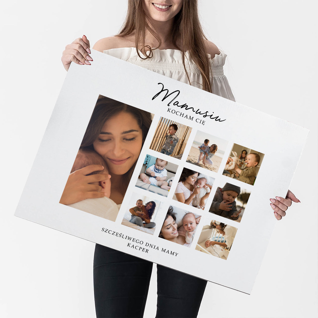 Personalizowana kartka XXL - prezent na Dzień Mamy - Kolaż Zdjęć kartka dla mamy upominek dla mamy 